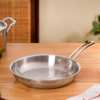 Tri Ply Thick Stainless Steel Fry Pan Induction Safe 1750ml Nestasia