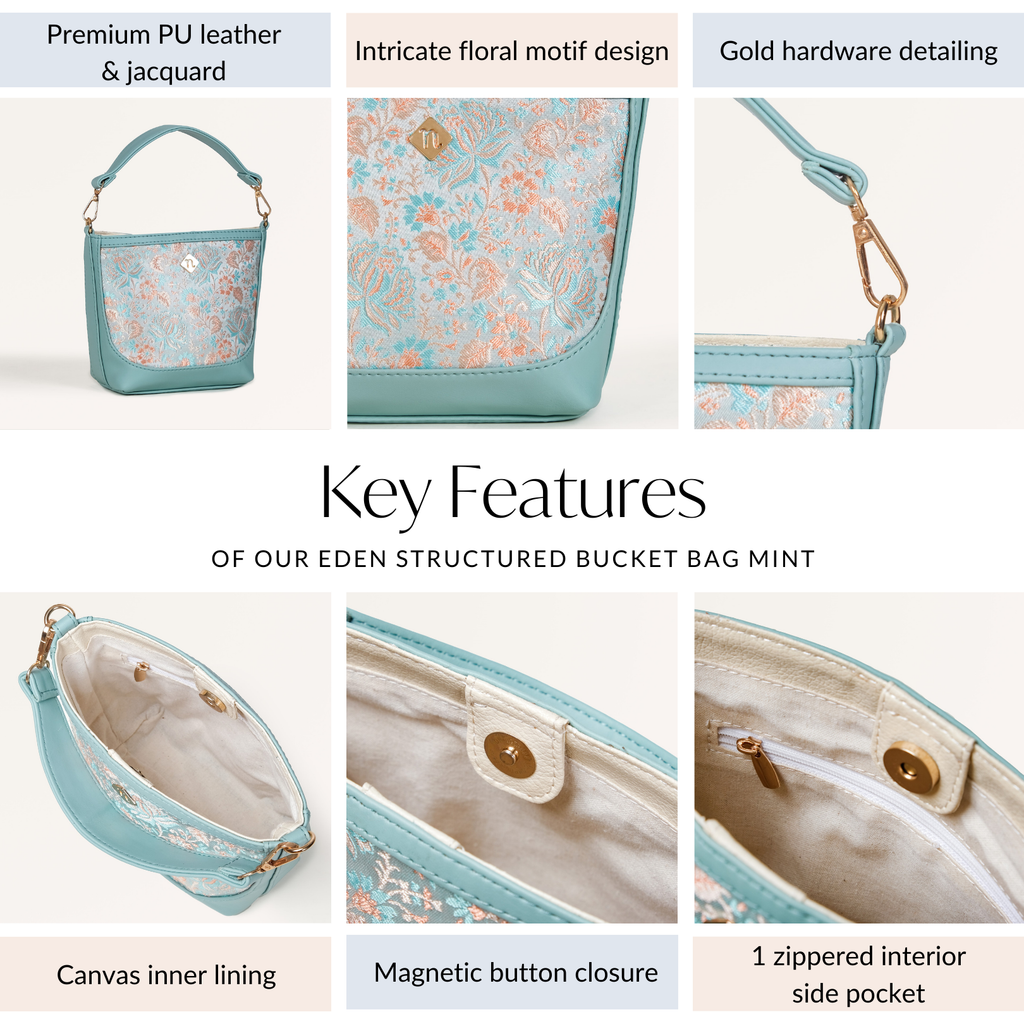 Eden Structured Bucket Bag Mint Nestasia