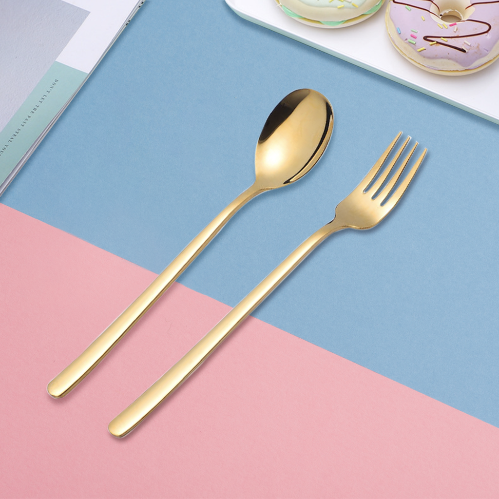 Gold Spoon and Fork Set Nestasia