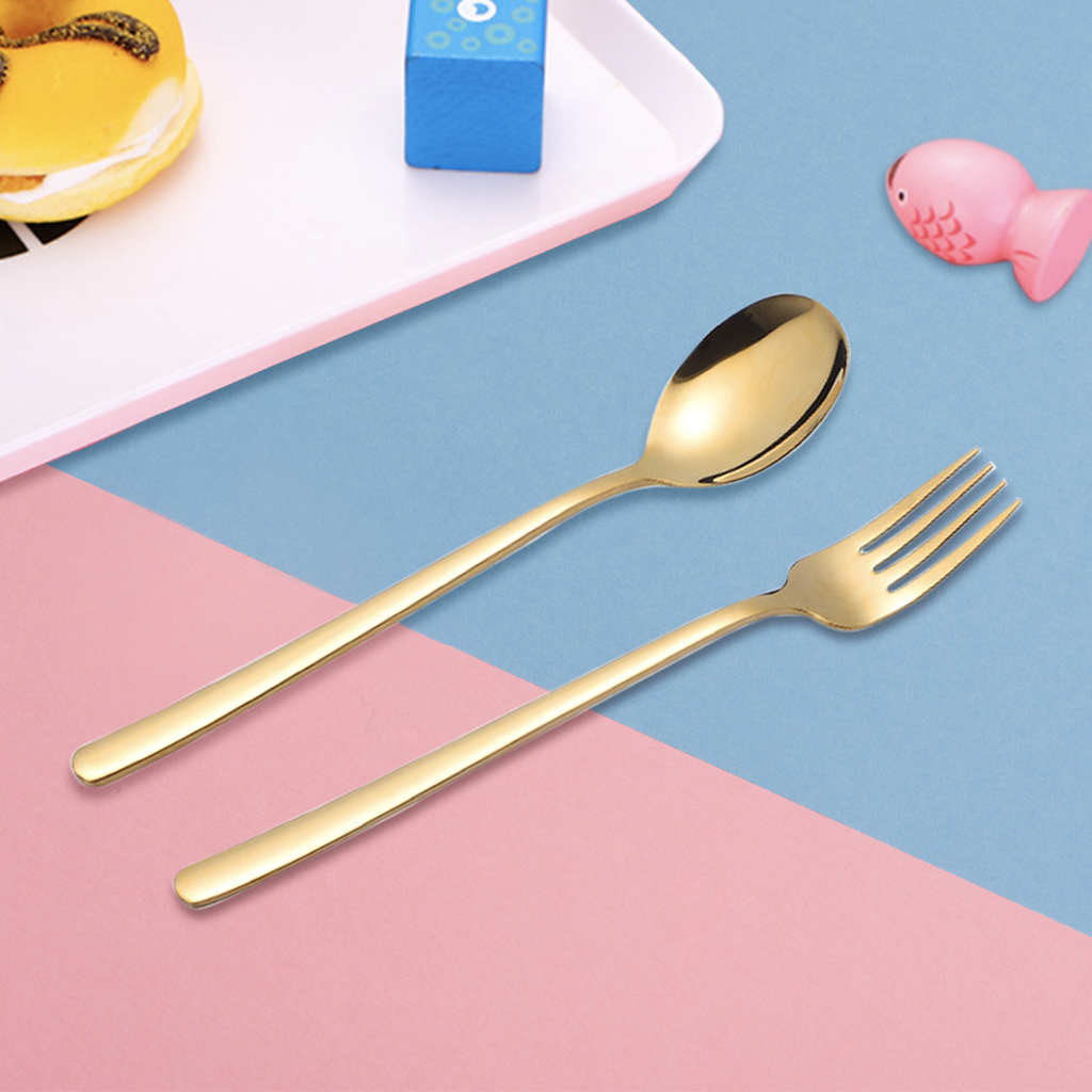 Gold Spoon and Fork Set Nestasia