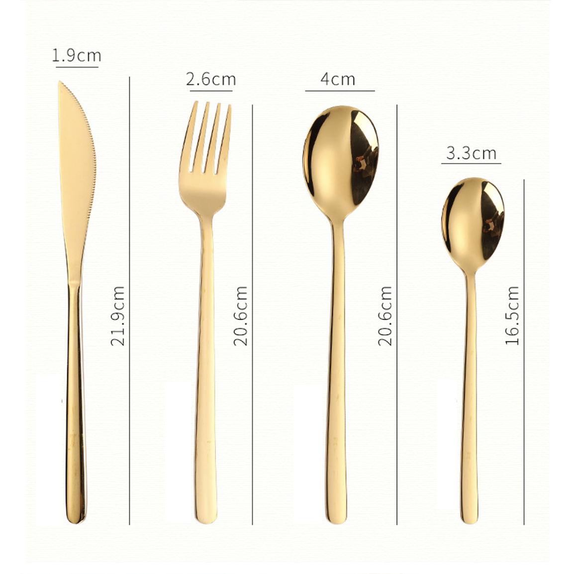 Vintage Stainless Steel Cutlery Set Of 4 Golden Nestasia