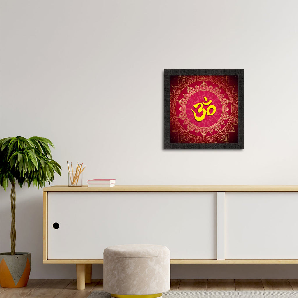 Om Symbol Satin Matt Textured UV Art Painting Kafalo