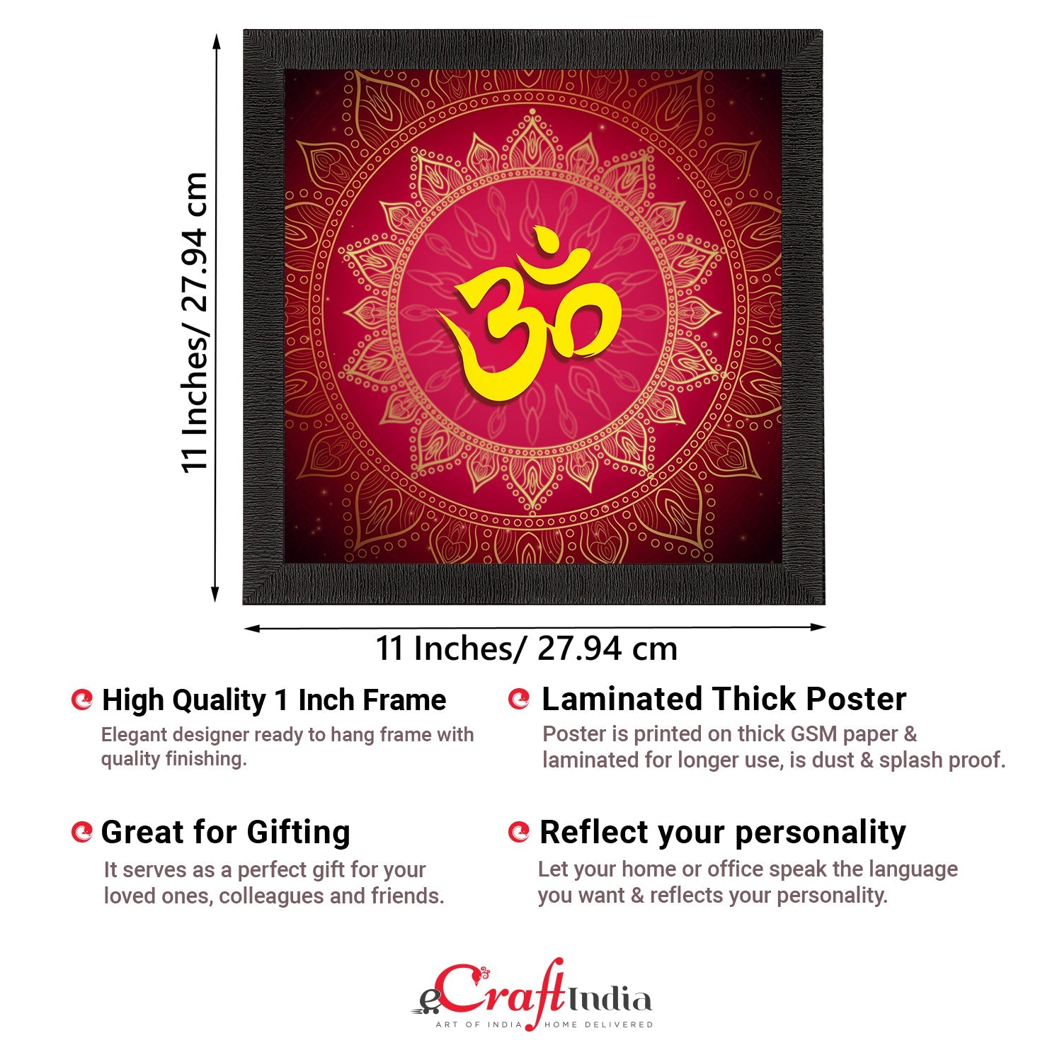 Om Symbol Satin Matt Textured UV Art Painting Kafalo