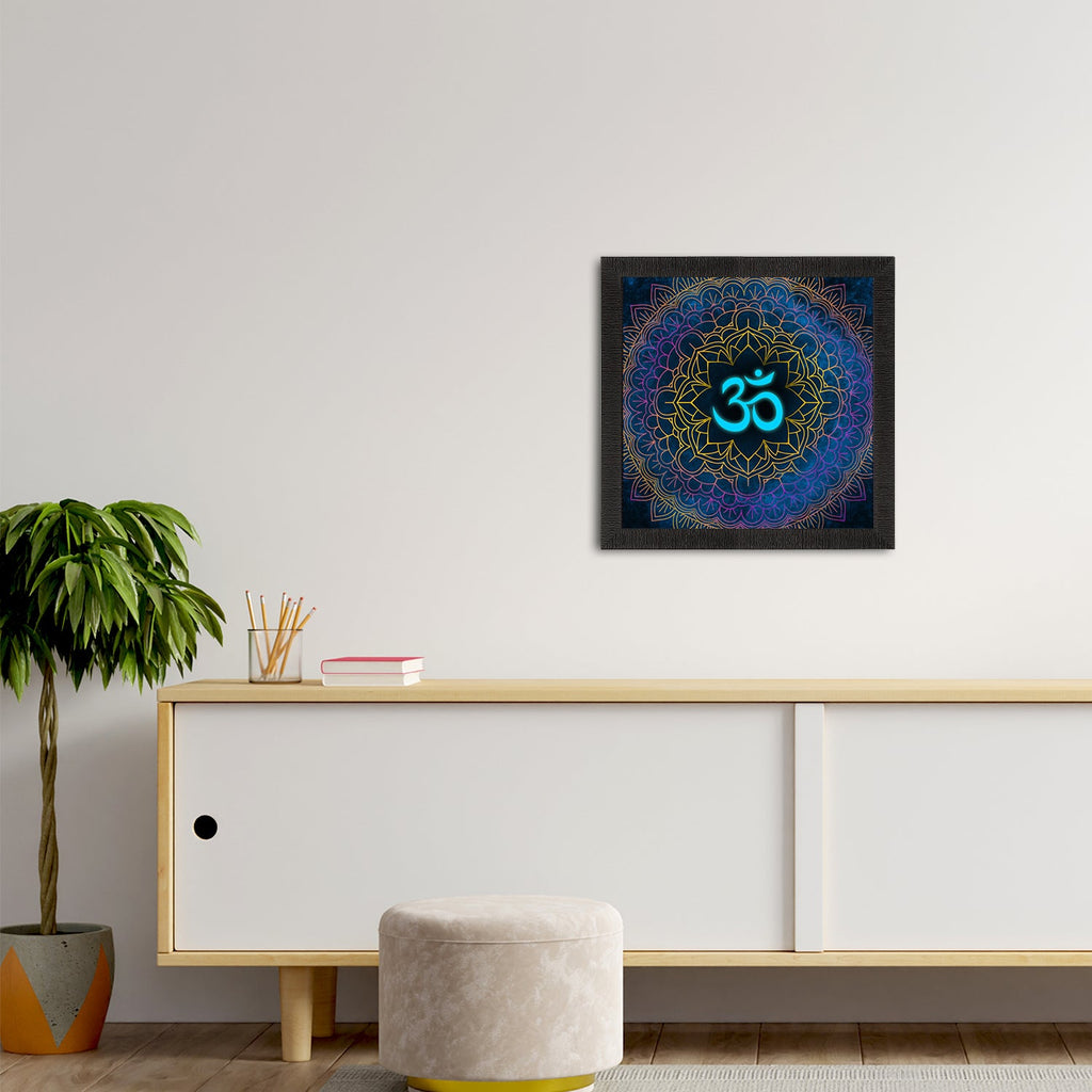 Om Symbol Satin Matt Textured UV Art Painting Kafalo