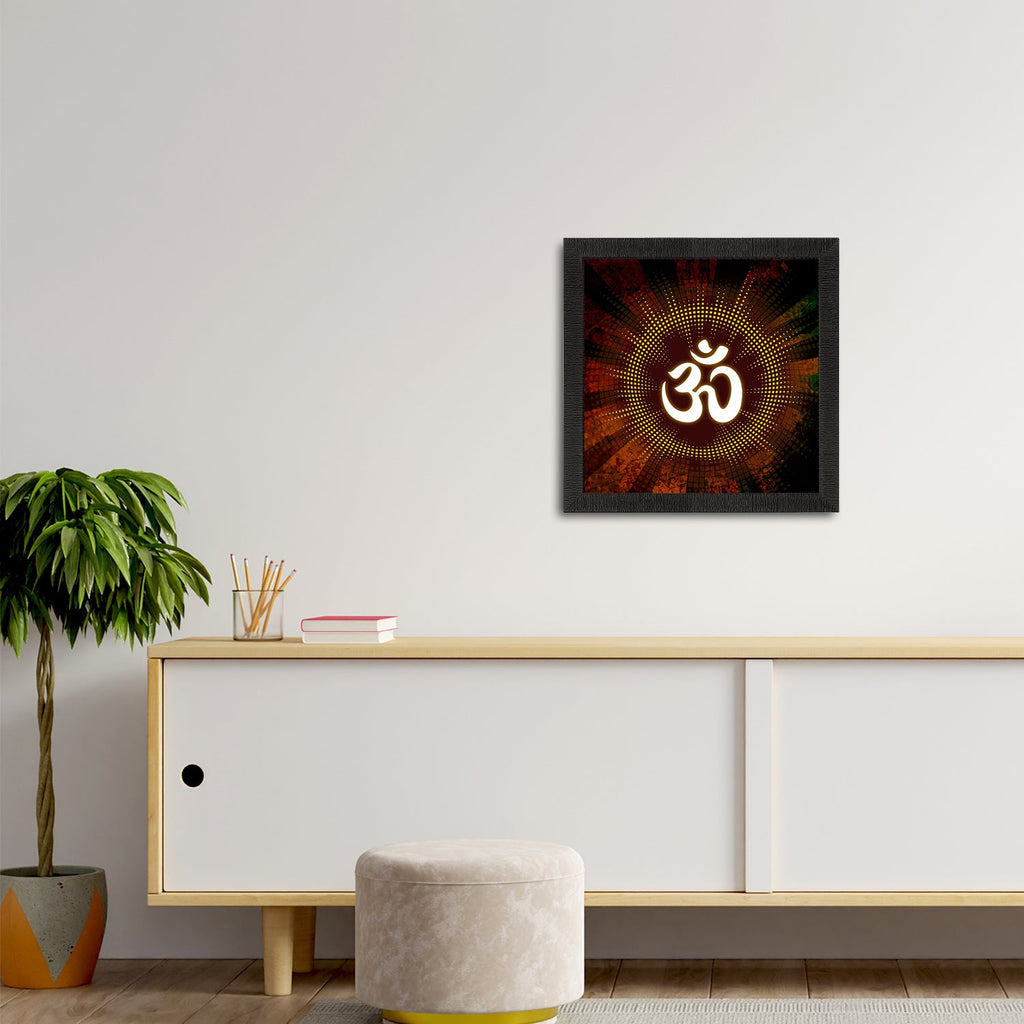 Om Symbol Satin Matt Textured UV Art Painting Kafalo