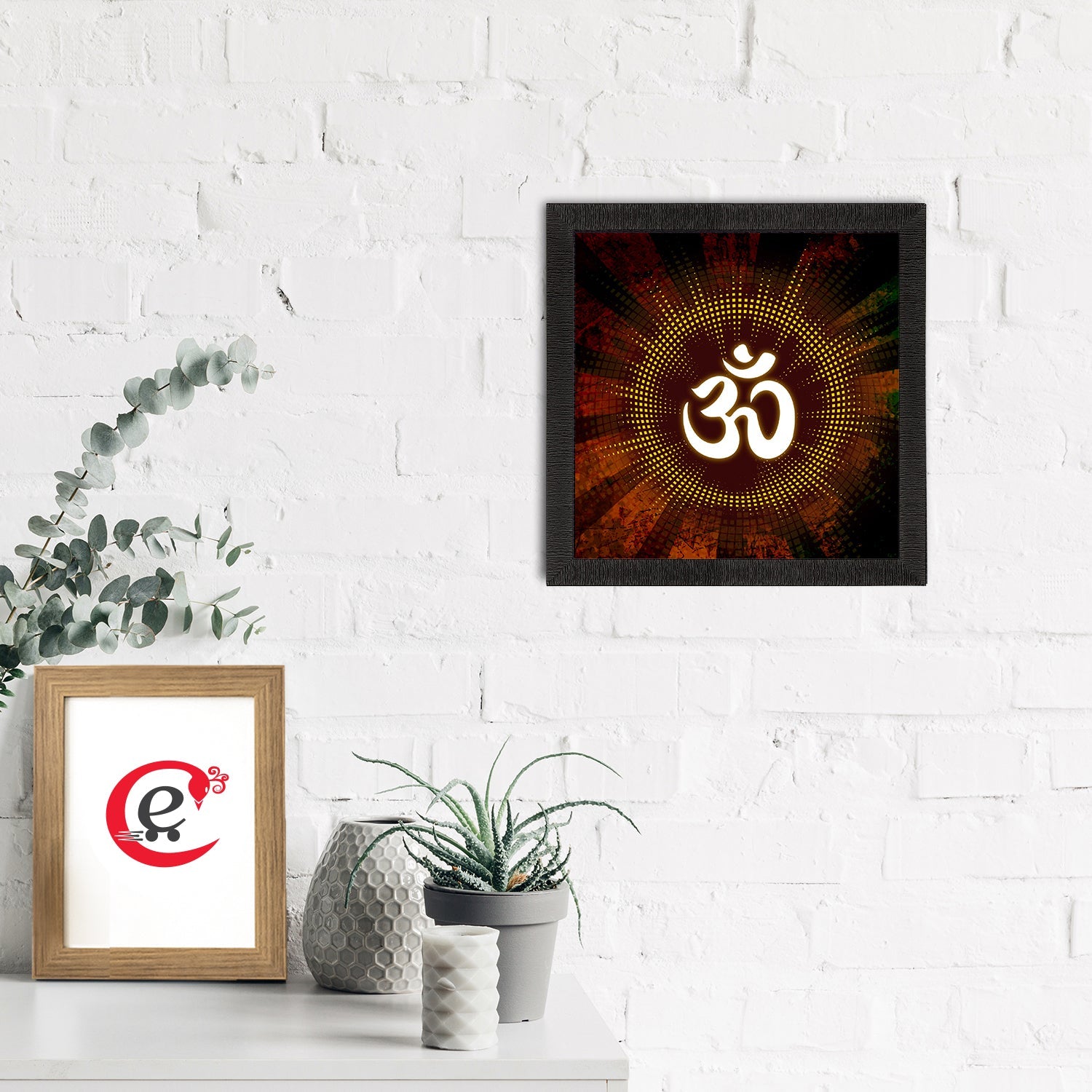 Om Symbol Satin Matt Textured UV Art Painting Kafalo