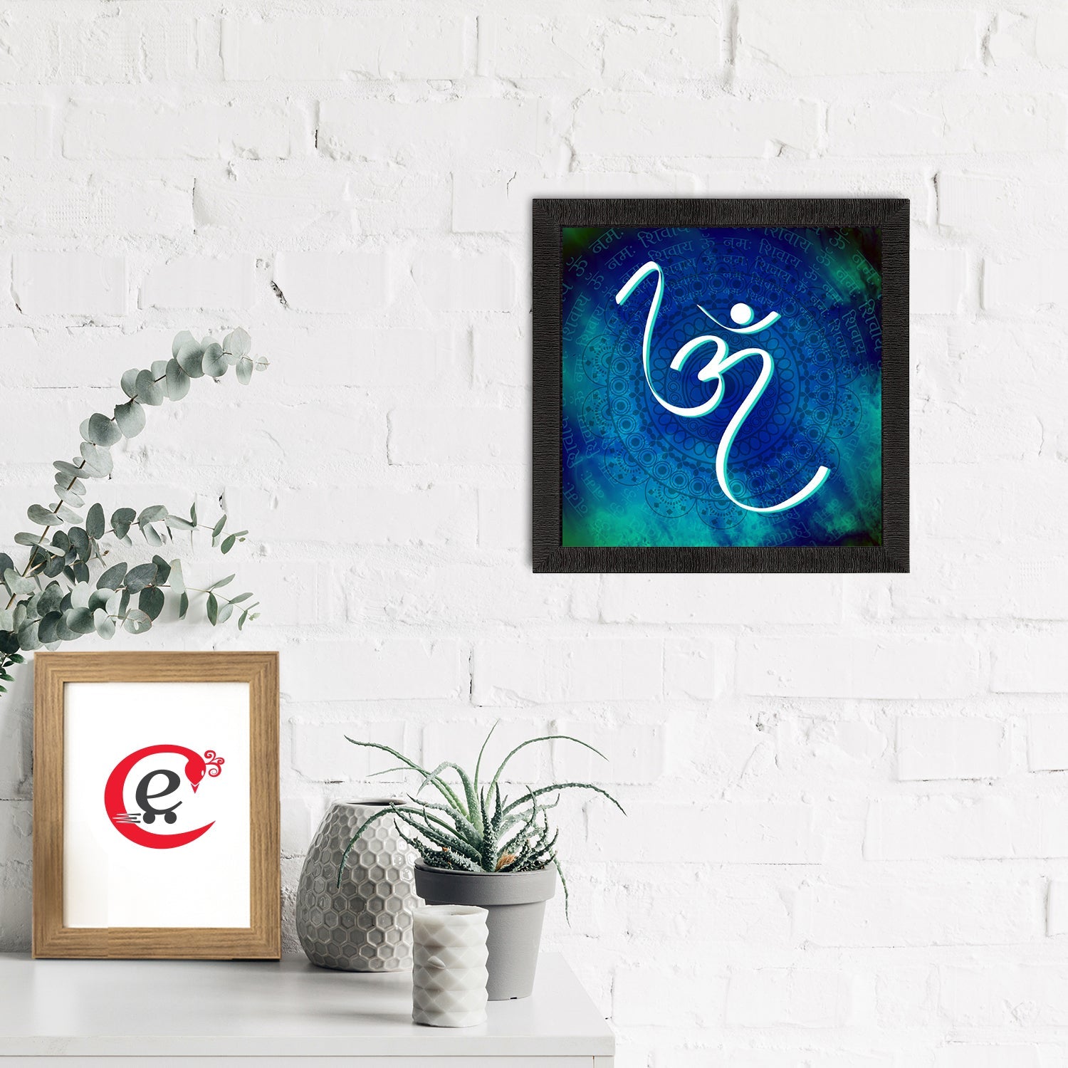 Om Symbol Satin Matt Textured UV Art Painting Kafalo