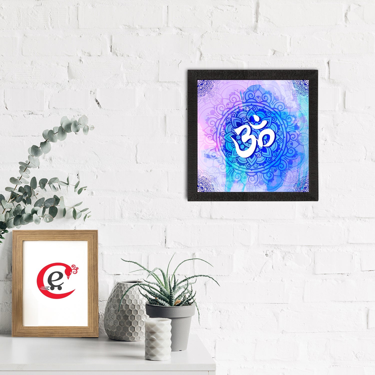 Om Symbol Satin Matt Textured UV Art Painting Kafalo
