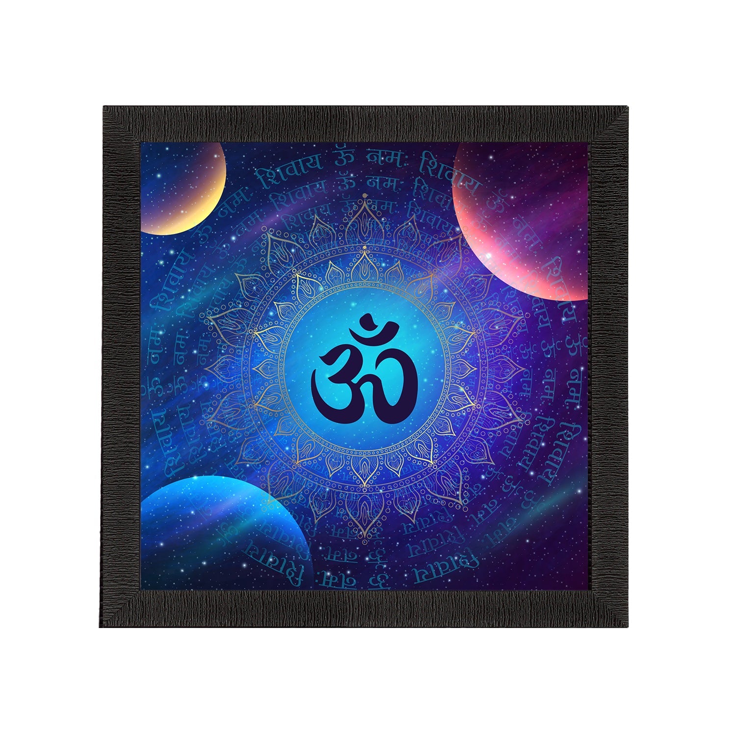 Om Symbol Satin Matt Textured UV Art Painting Kafalo