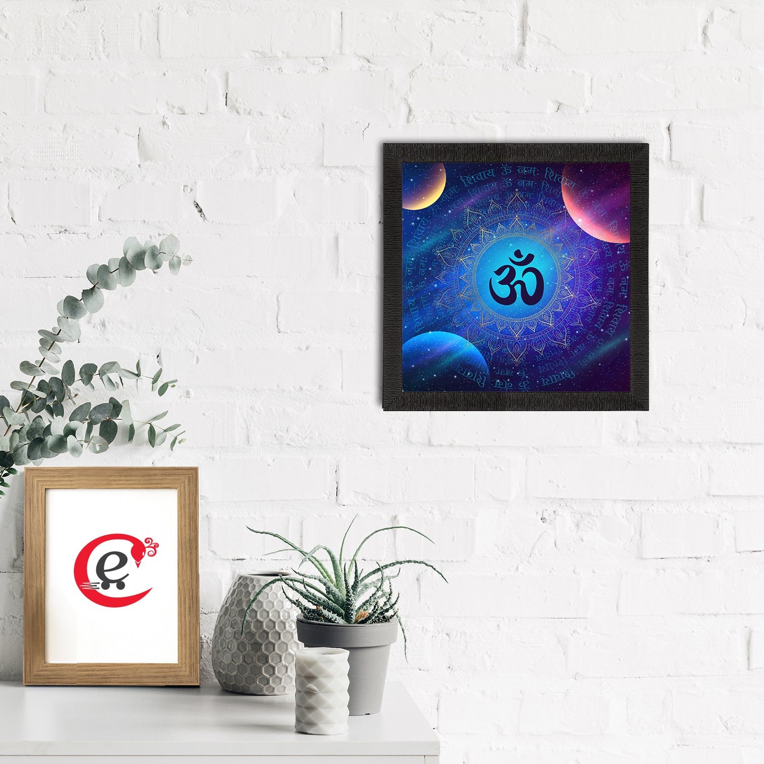 Om Symbol Satin Matt Textured UV Art Painting Kafalo