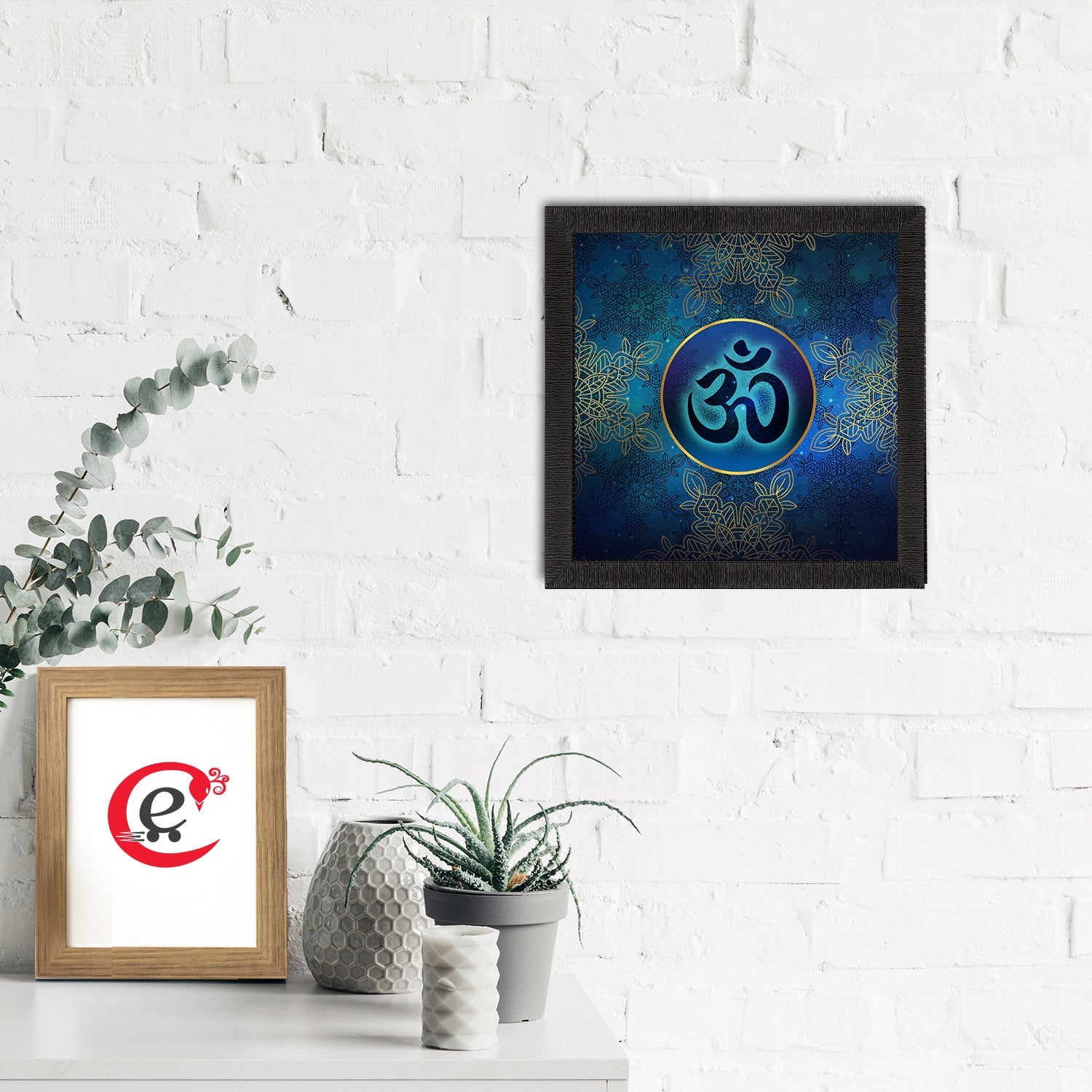 Om Symbol Satin Matt Textured UV Art Painting Kafalo