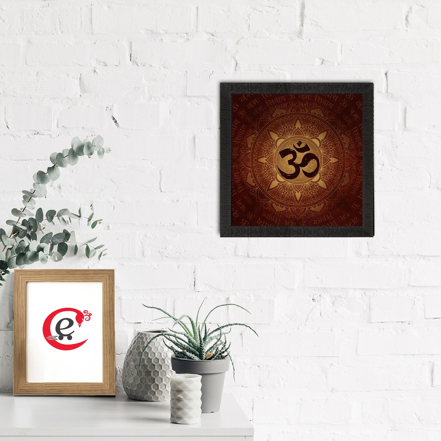 Om Symbol Satin Matt Textured UV Art Painting Kafalo