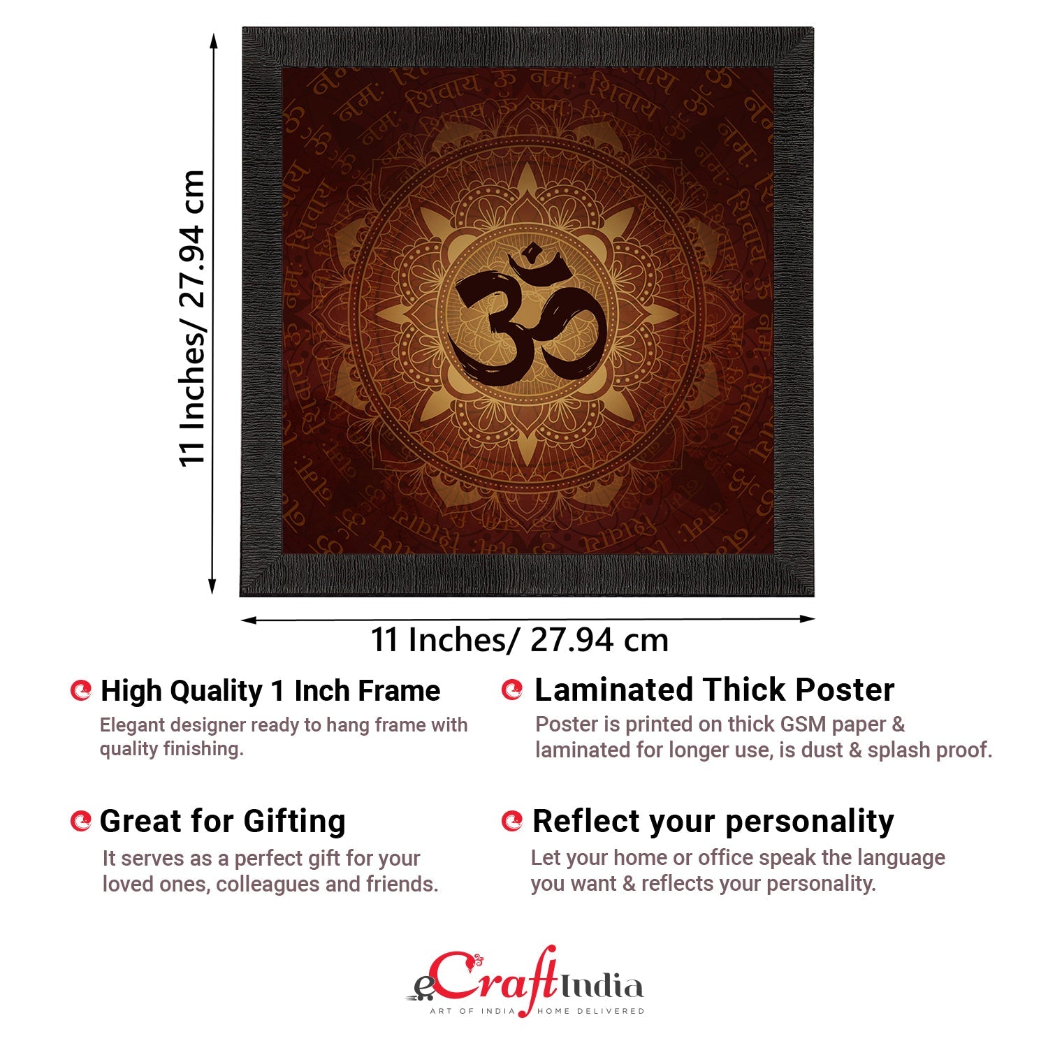 Om Symbol Satin Matt Textured UV Art Painting Kafalo