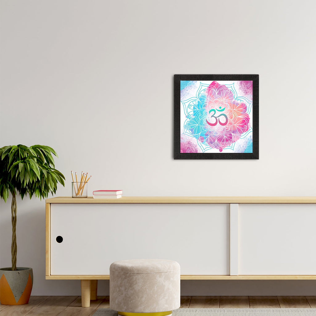 Om Symbol Satin Matt Textured UV Art Painting Kafalo