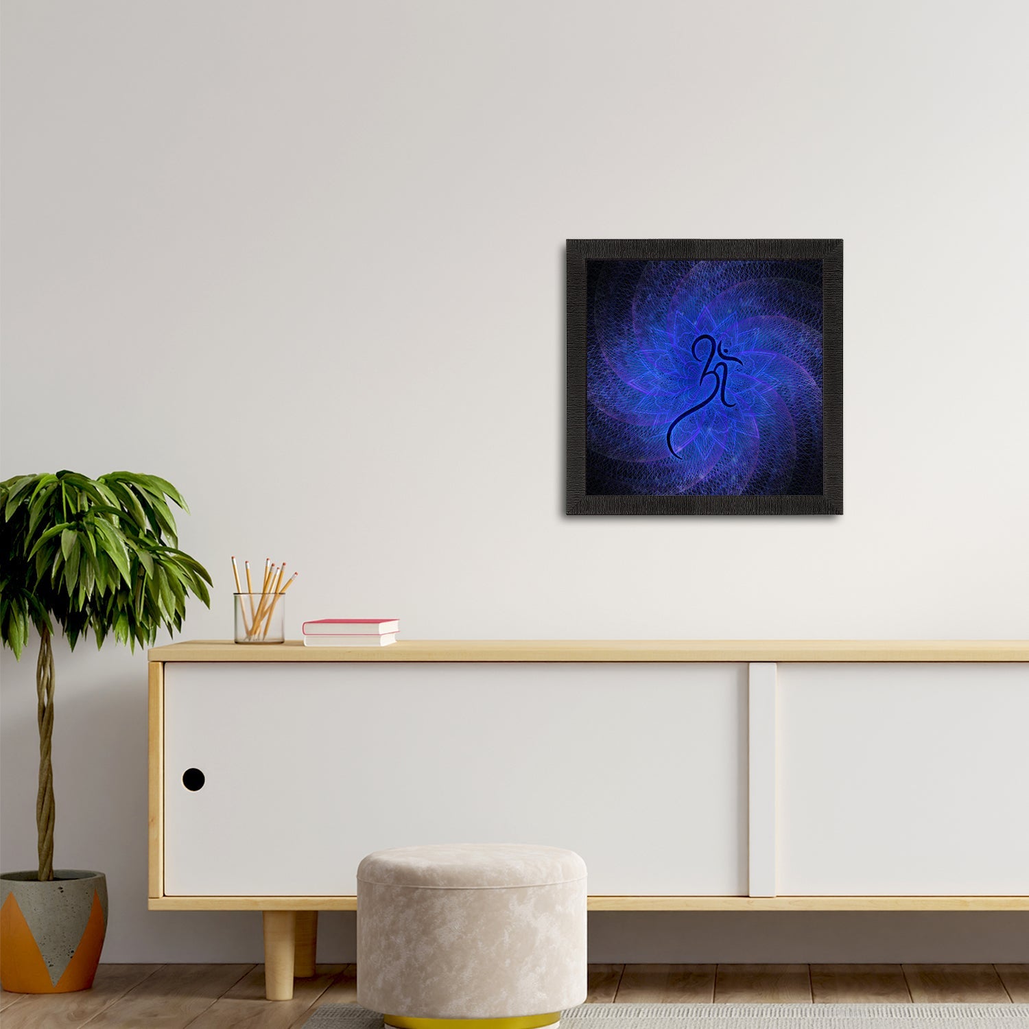 Om Symbol Satin Matt Textured UV Art Painting Kafalo