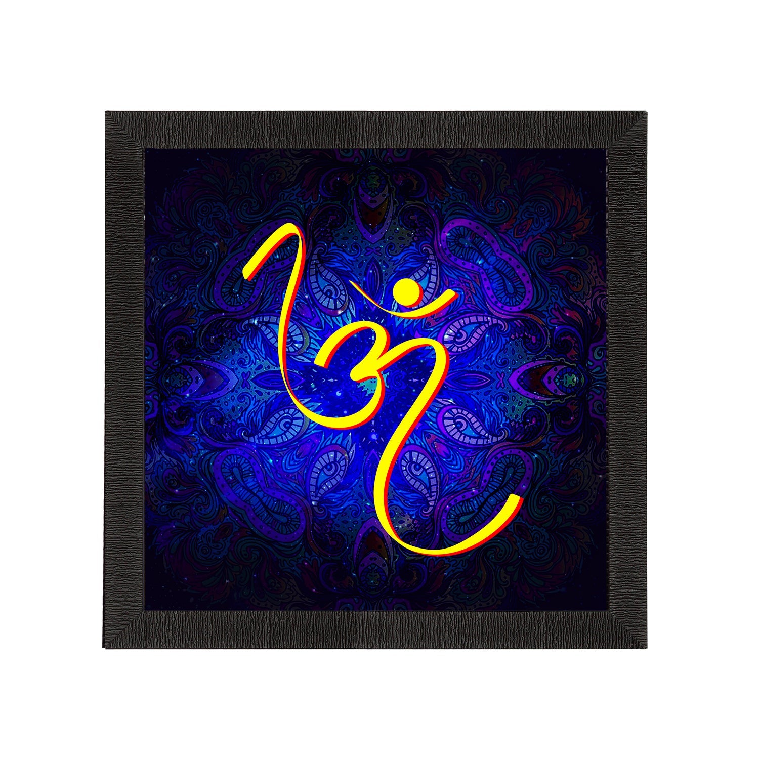 Om Symbol Satin Matt Textured UV Art Painting Kafalo