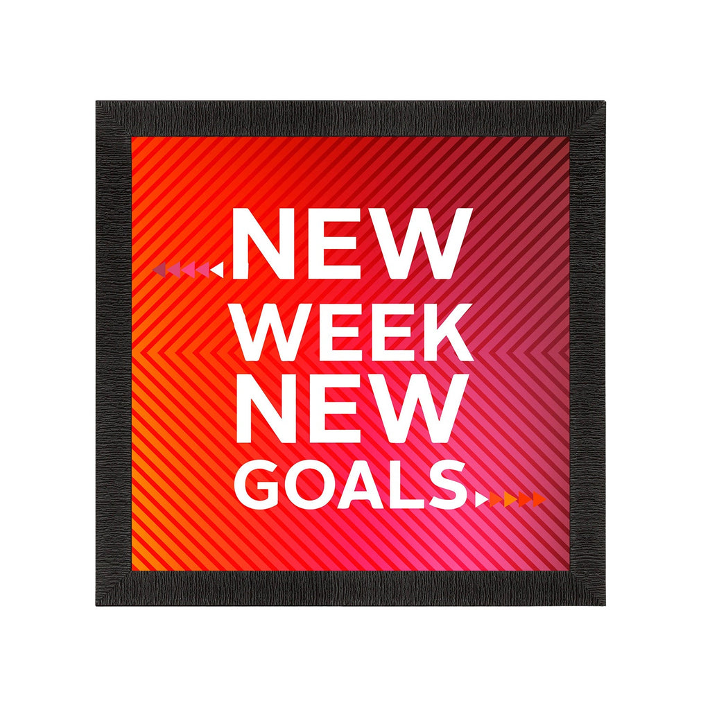 "New Week New Goals" Motivational Quote Satin Matt Texture UV Art Painting Kafalo