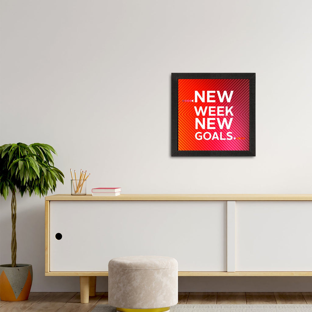 "New Week New Goals" Motivational Quote Satin Matt Texture UV Art Painting Kafalo