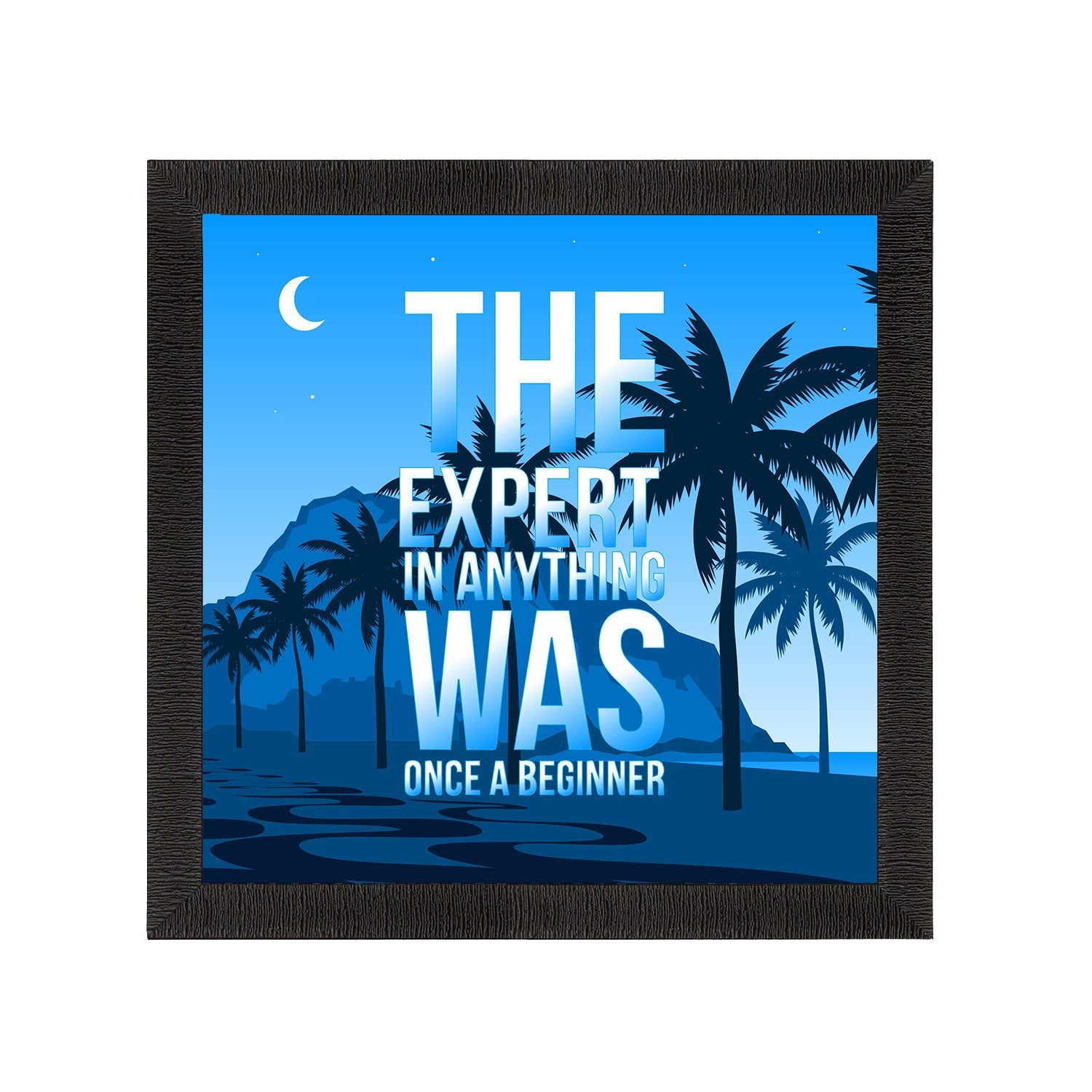 "The Expert in Anything Was Once a Beginner" Motivational Quote Satin Matt Texture UV Art Painting Kafalo