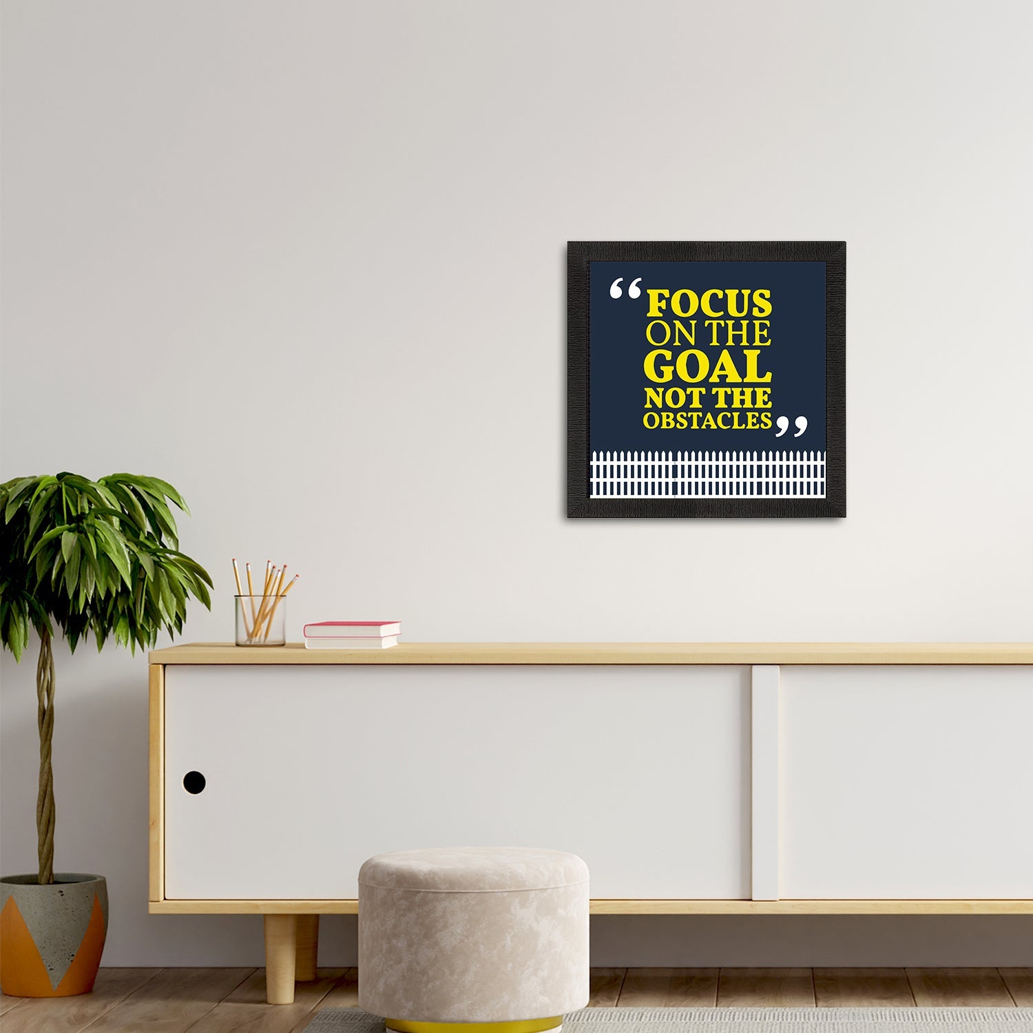 "Focus On The Goal Not The Obstacle "Motivational Quote Satin Matt Texture UV Art Painting Kafalo