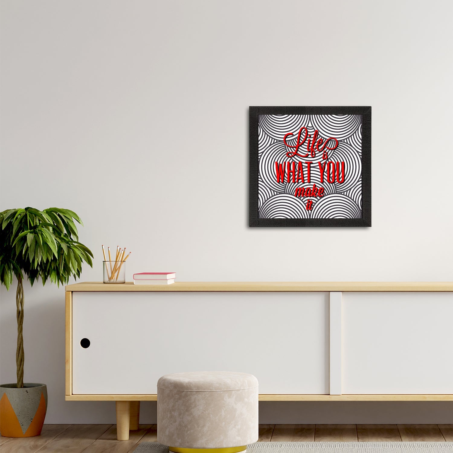 "Life Is What You Make It" Motivational Quote Satin Matt Texture UV Art Painting Kafalo