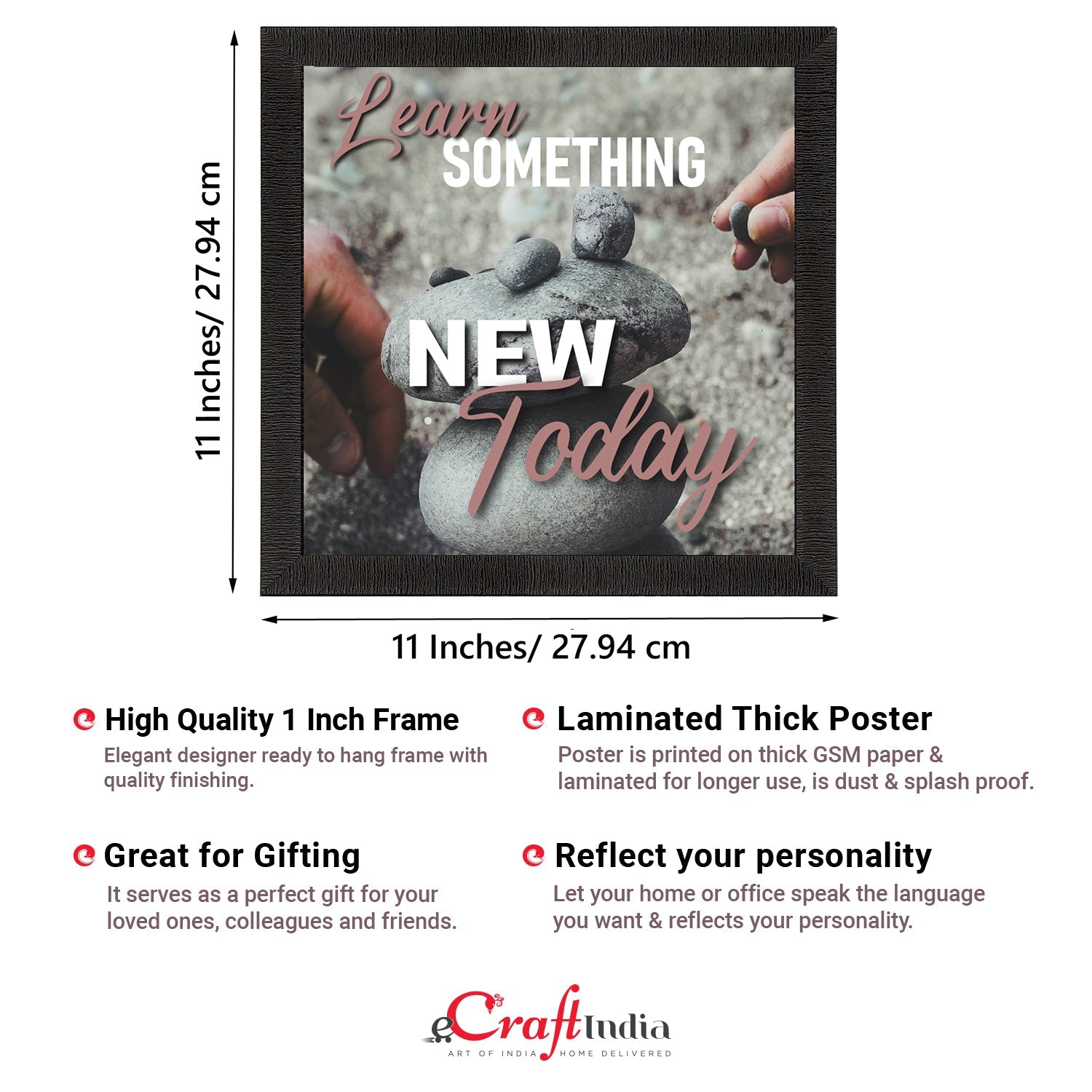 "Learn Something New Today "Motivational Quote Satin Matt Texture UV Art Painting Kafalo