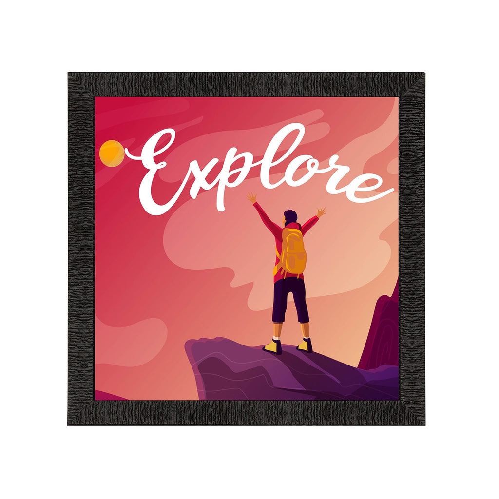 "Explore" Motivational Quote Satin Matt Texture UV Art Painting Kafalo