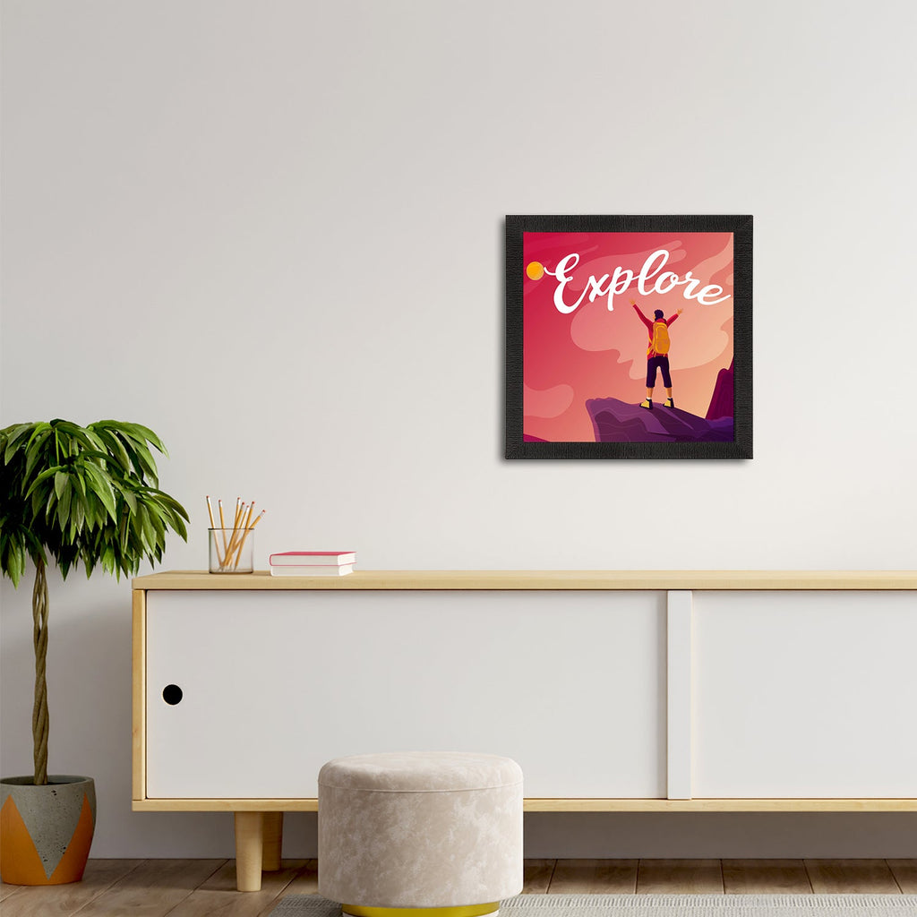 "Explore" Motivational Quote Satin Matt Texture UV Art Painting Kafalo