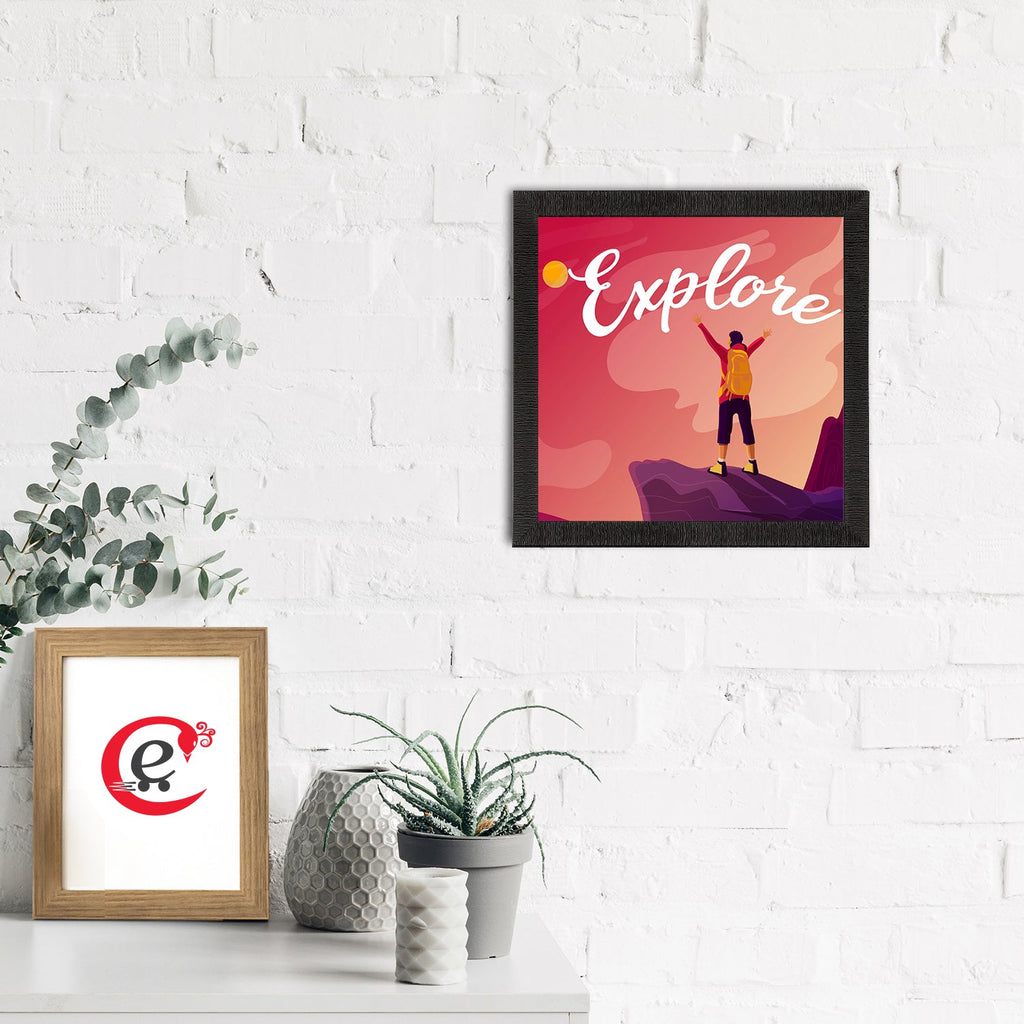 "Explore" Motivational Quote Satin Matt Texture UV Art Painting Kafalo
