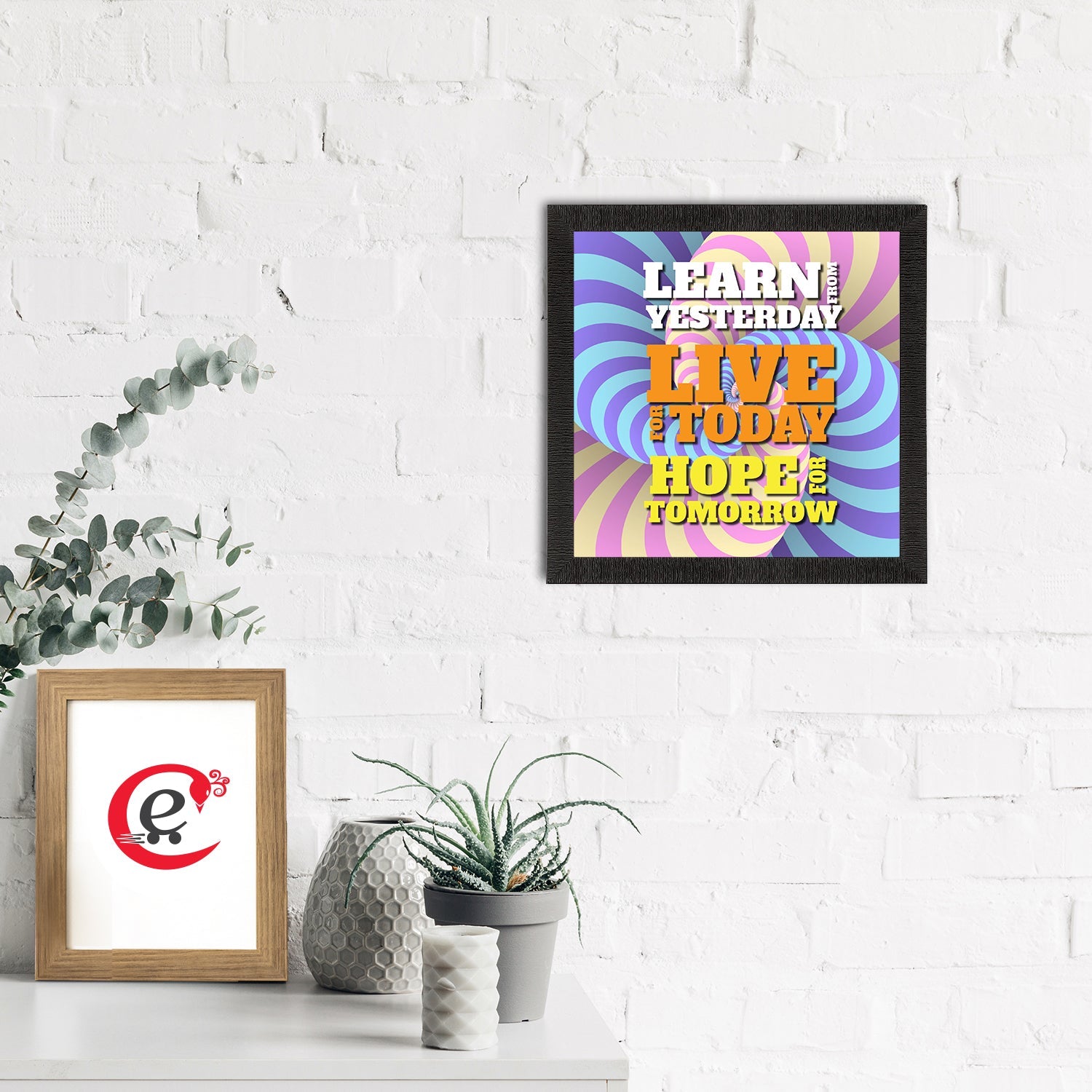 "Learn From Yesterday Live For Today Hope For Tomorrow" Motivational Quote Satin Matt Texture UV Art Painting Kafalo