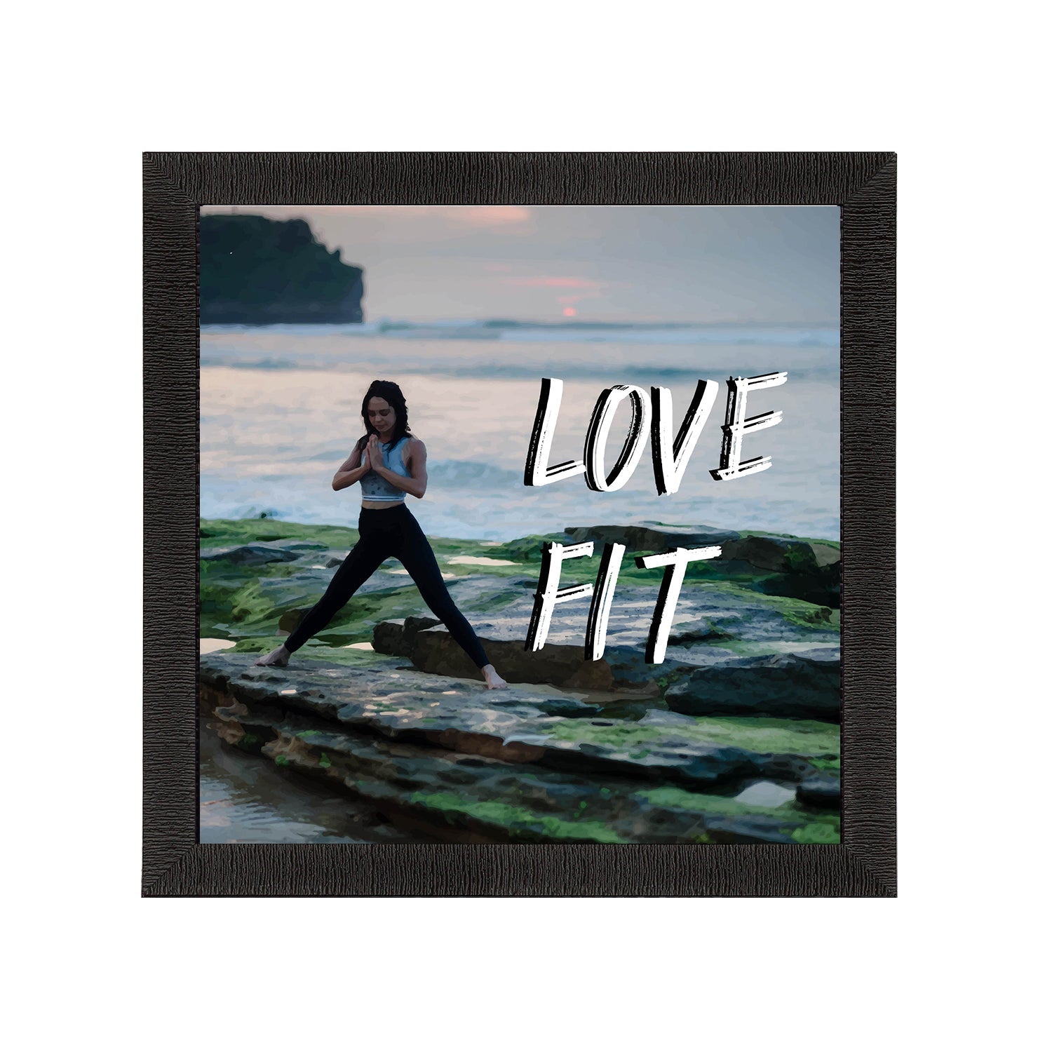 "Love Fit" Motivational Quote Satin Matt Texture UV Art Painting Kafalo