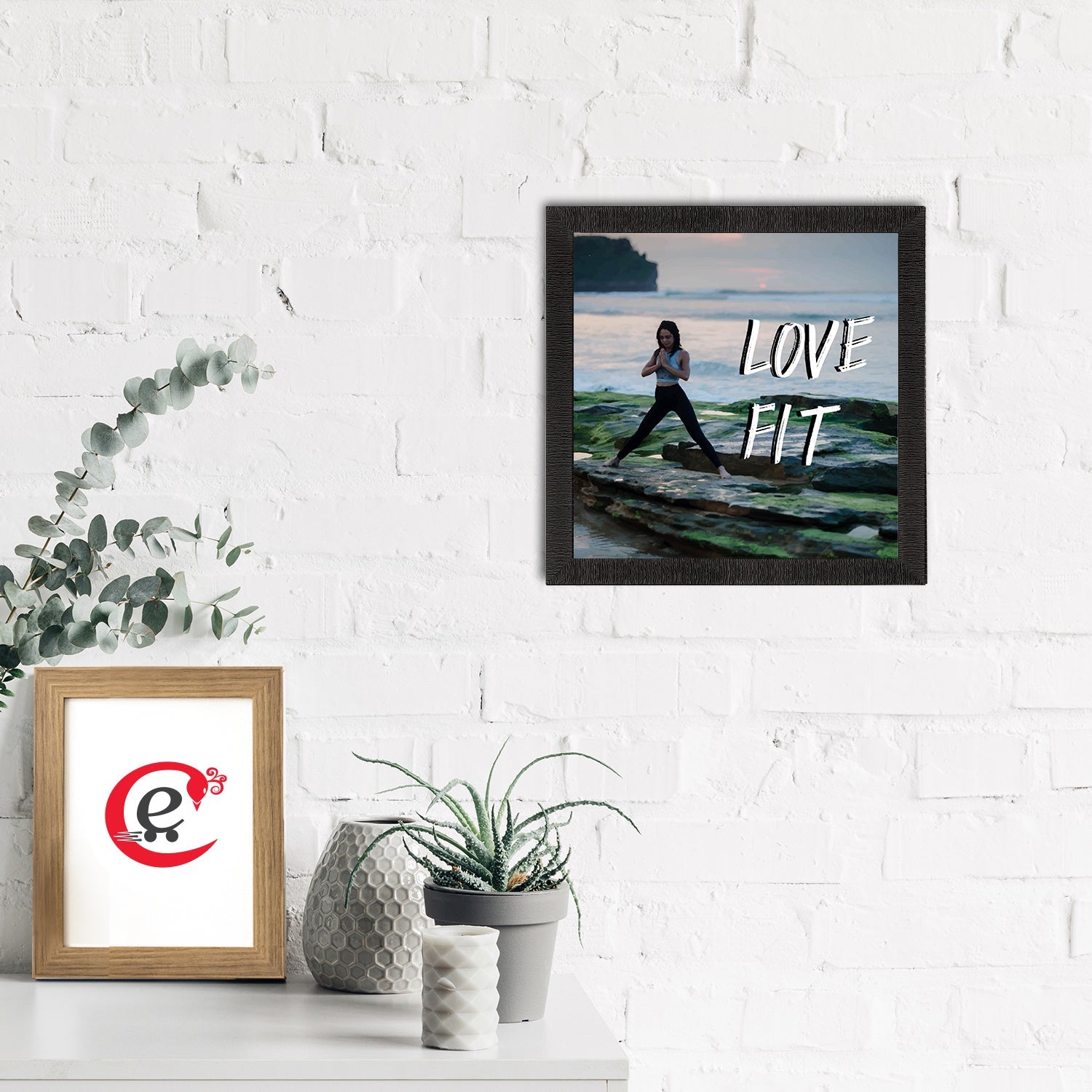 "Love Fit" Motivational Quote Satin Matt Texture UV Art Painting Kafalo