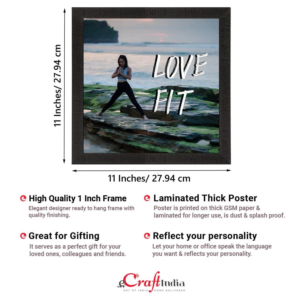 "Love Fit" Motivational Quote Satin Matt Texture UV Art Painting Kafalo