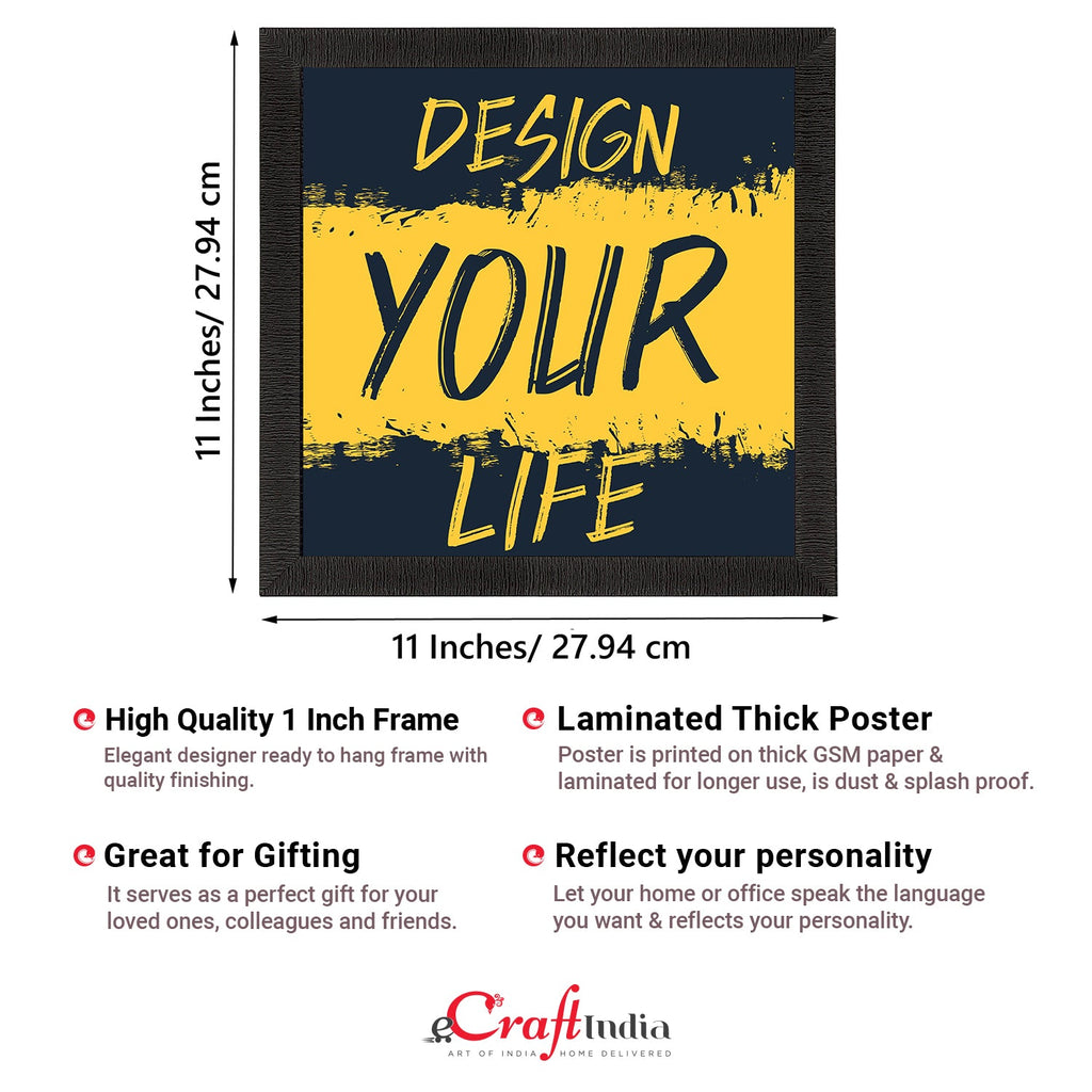 "Design Your Life" Motivational Quote Satin Matt Texture UV Art Painting Kafalo