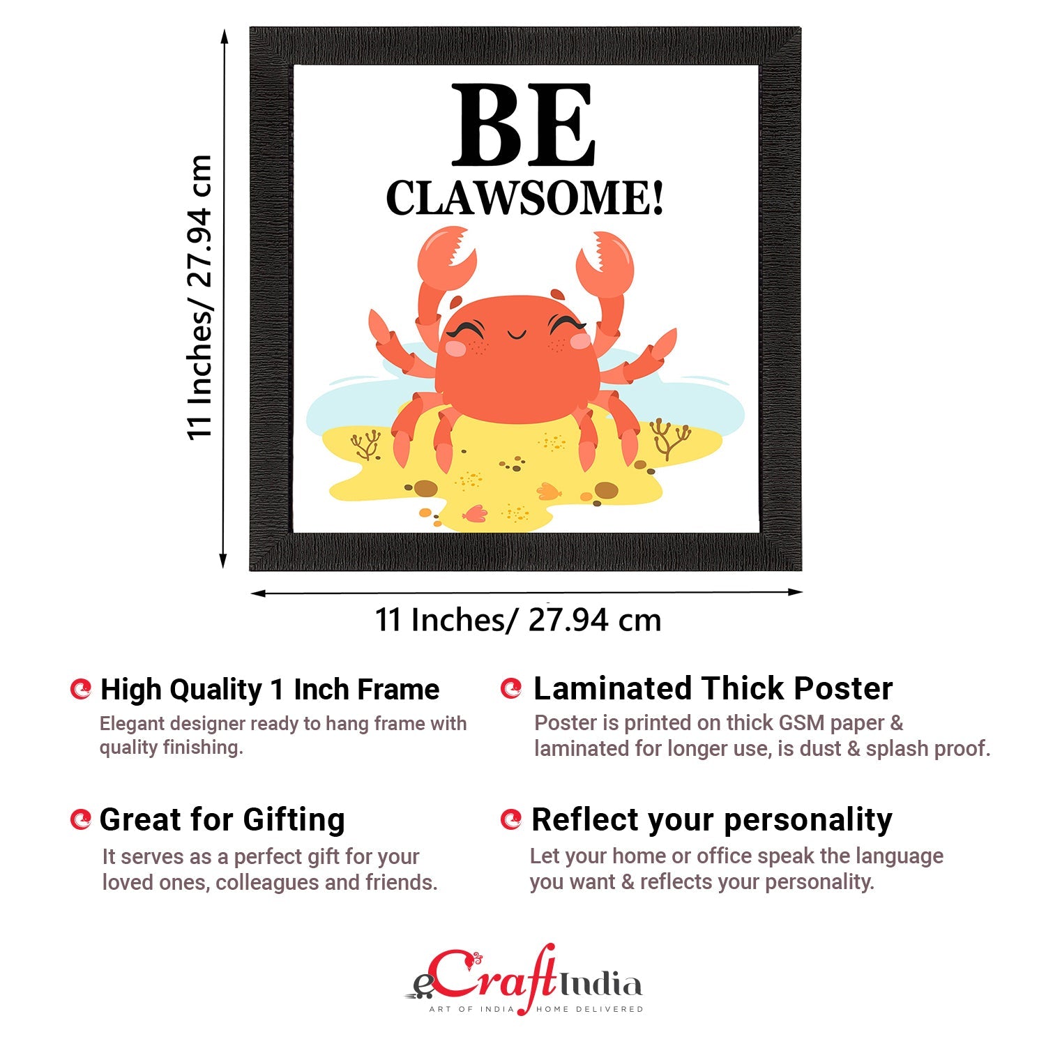 "Be Clawsome" Quirky Quote Satin Matt Texture UV Art Painting Kafalo