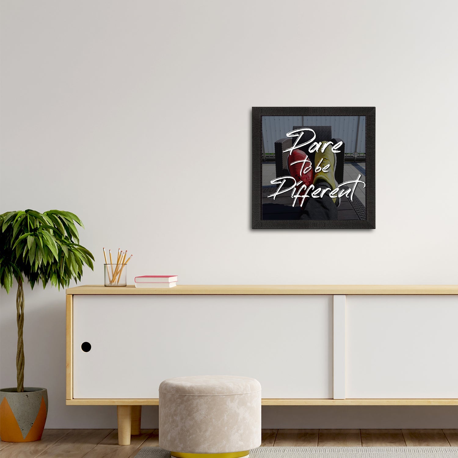 "Dare To Be Different" Motivational Quote Satin Matt Texture UV Art Painting Kafalo