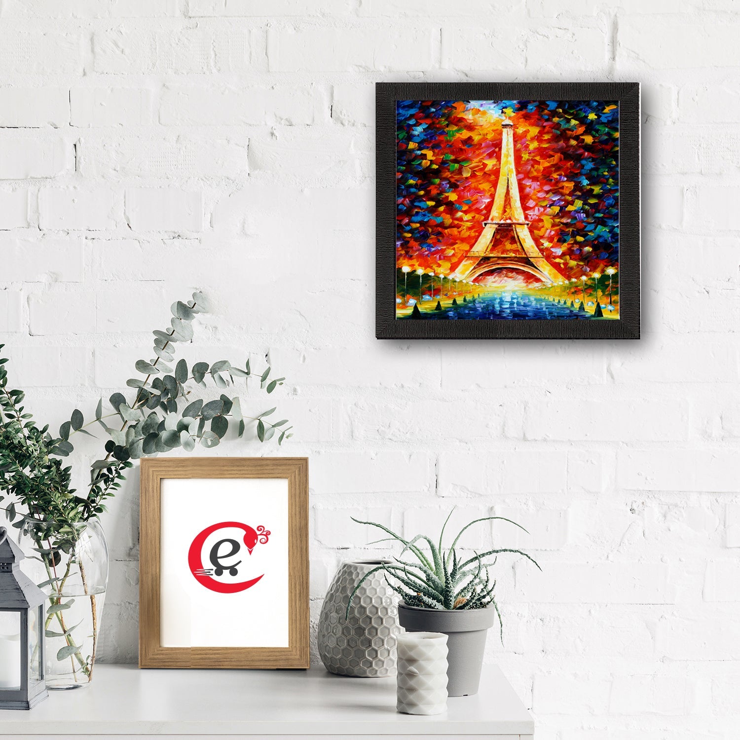 Eiffel Tower Design Satin Matt Texture UV Art Painting Kafalo