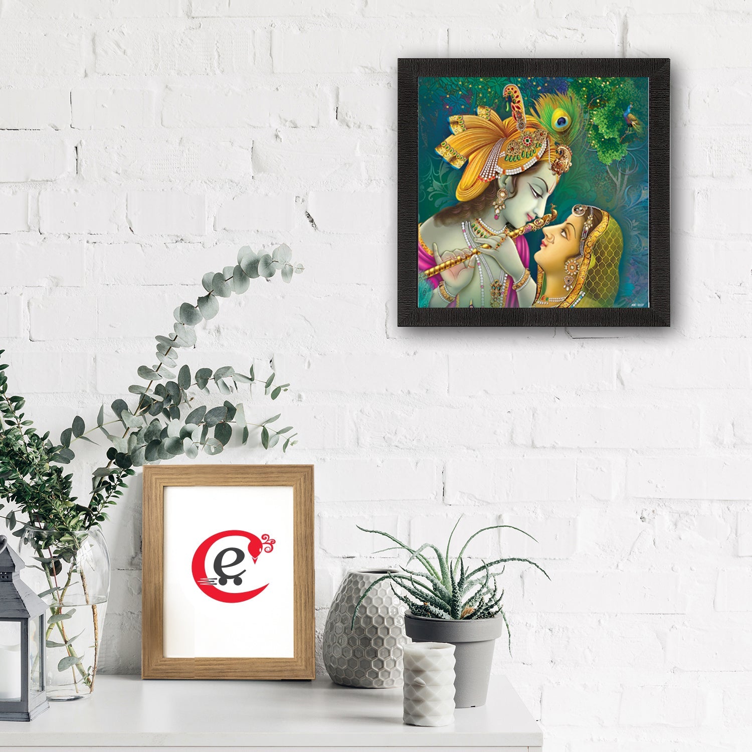 Beautiful Radha Krishna Painting Digital Printed Religious Wall Art Kafalo