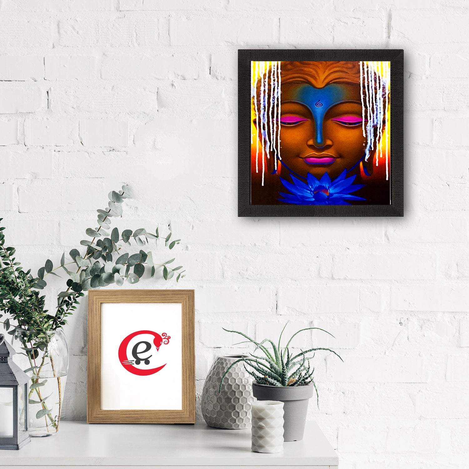 Lord Buddha Painting Digital Printed Religious Wall Art Kafalo
