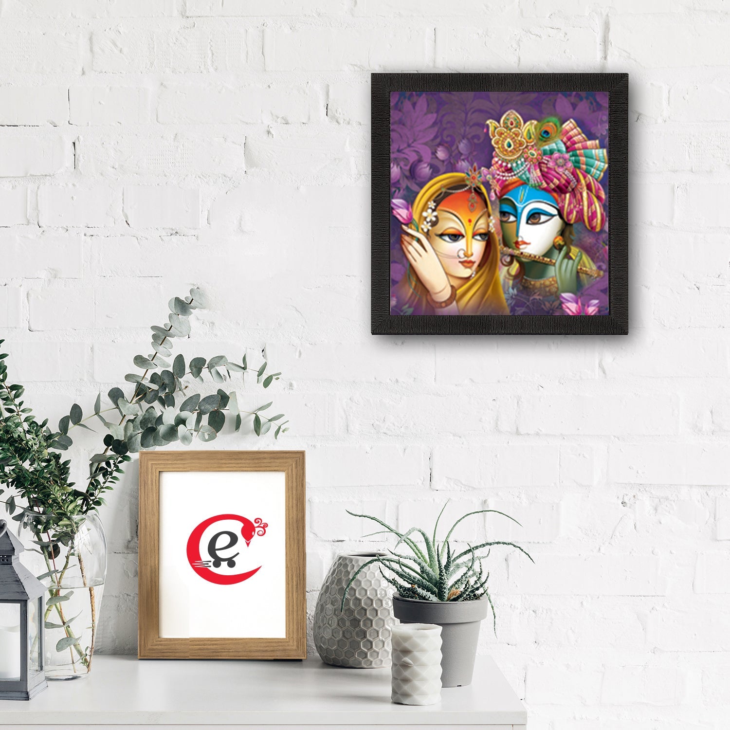 Beautiful Radha Krishna Painting Digital Printed Religious Wall Art Kafalo