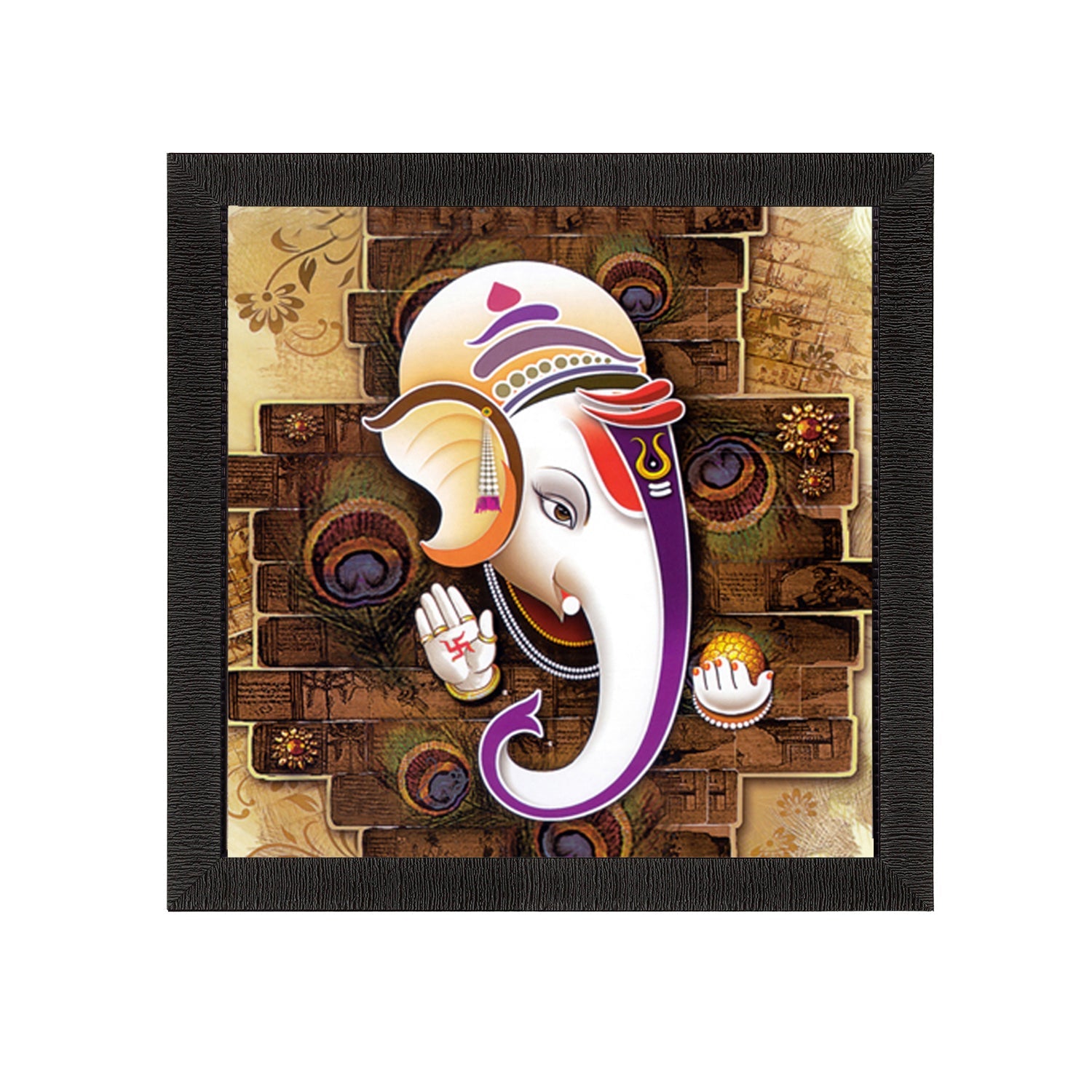 Lord Ganesha Satin Matt Texture UV Art Painting Kafalo