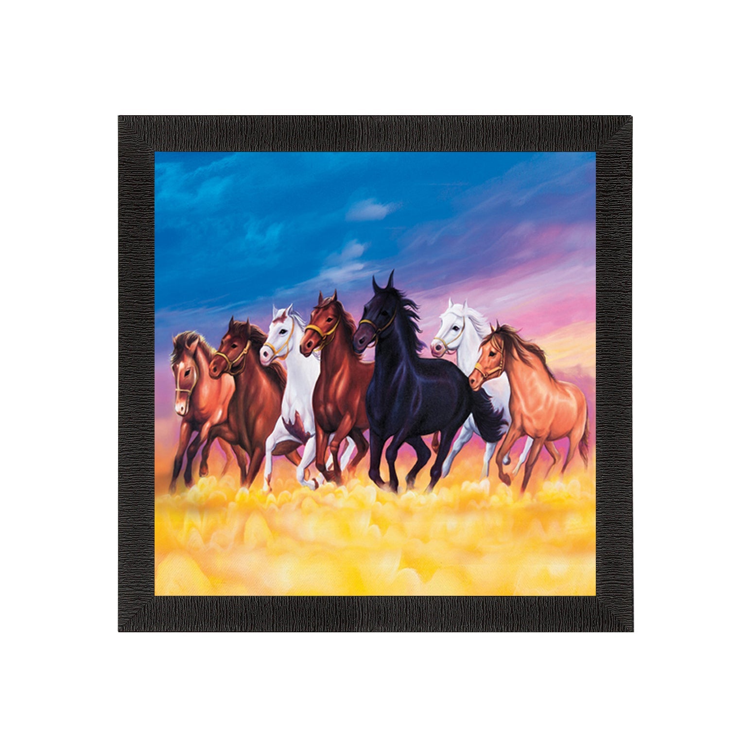 Seven Running Horses Painting Digital Printed Animal Wall Art Kafalo