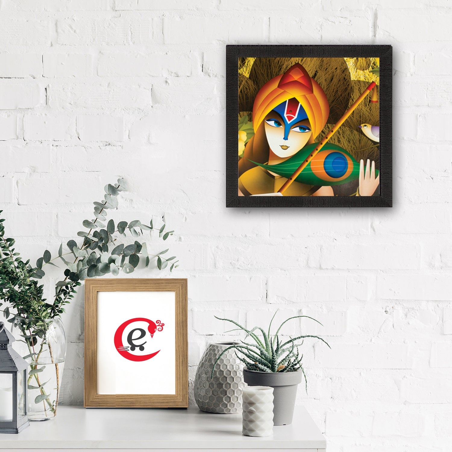 Lord Krishna Satin Matt Texture UV Art Painting Kafalo