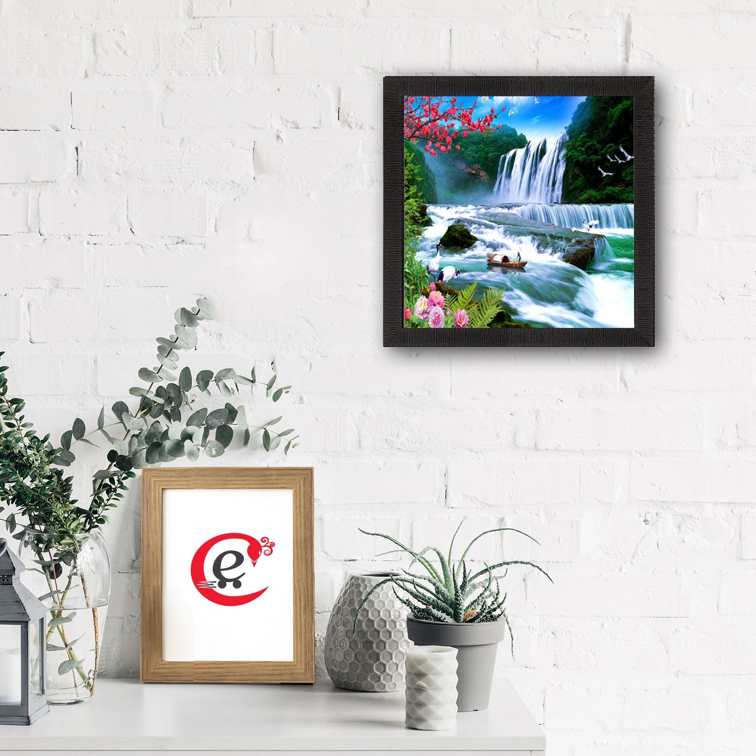 Waterfall View Satin Matt Texture UV Art Painting Kafalo