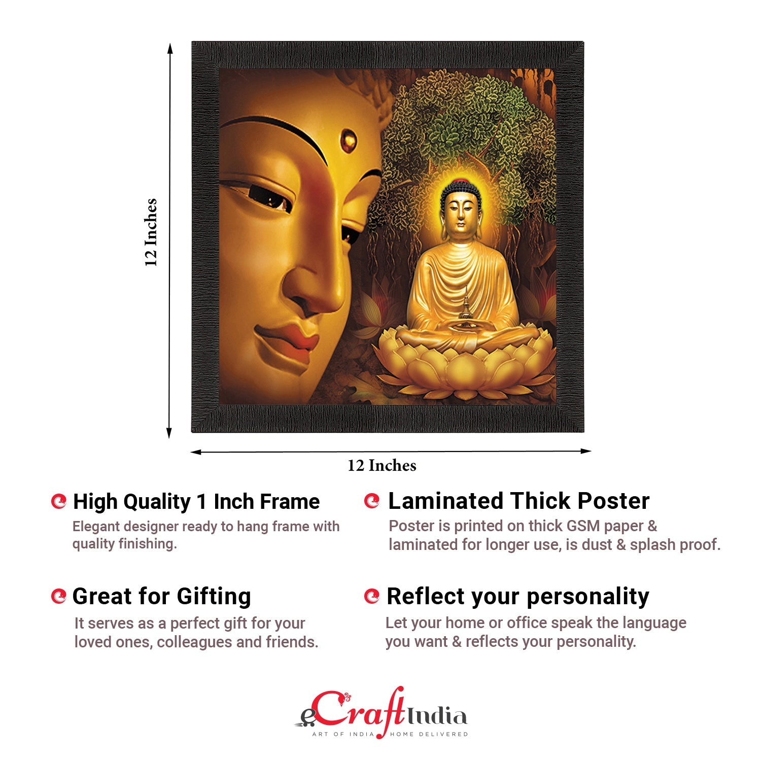 Laughing Buddha Design Satin Matt Texture UV Art Painting Kafalo