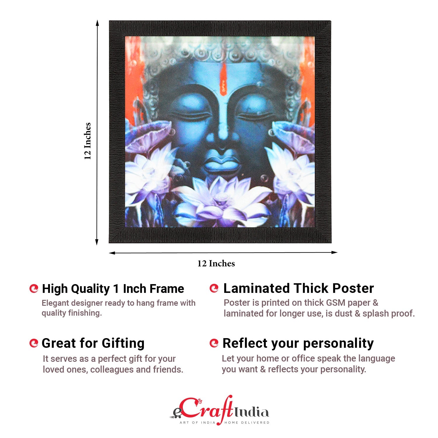 Laughing Buddha Design Satin Matt Texture UV Art Painting Kafalo