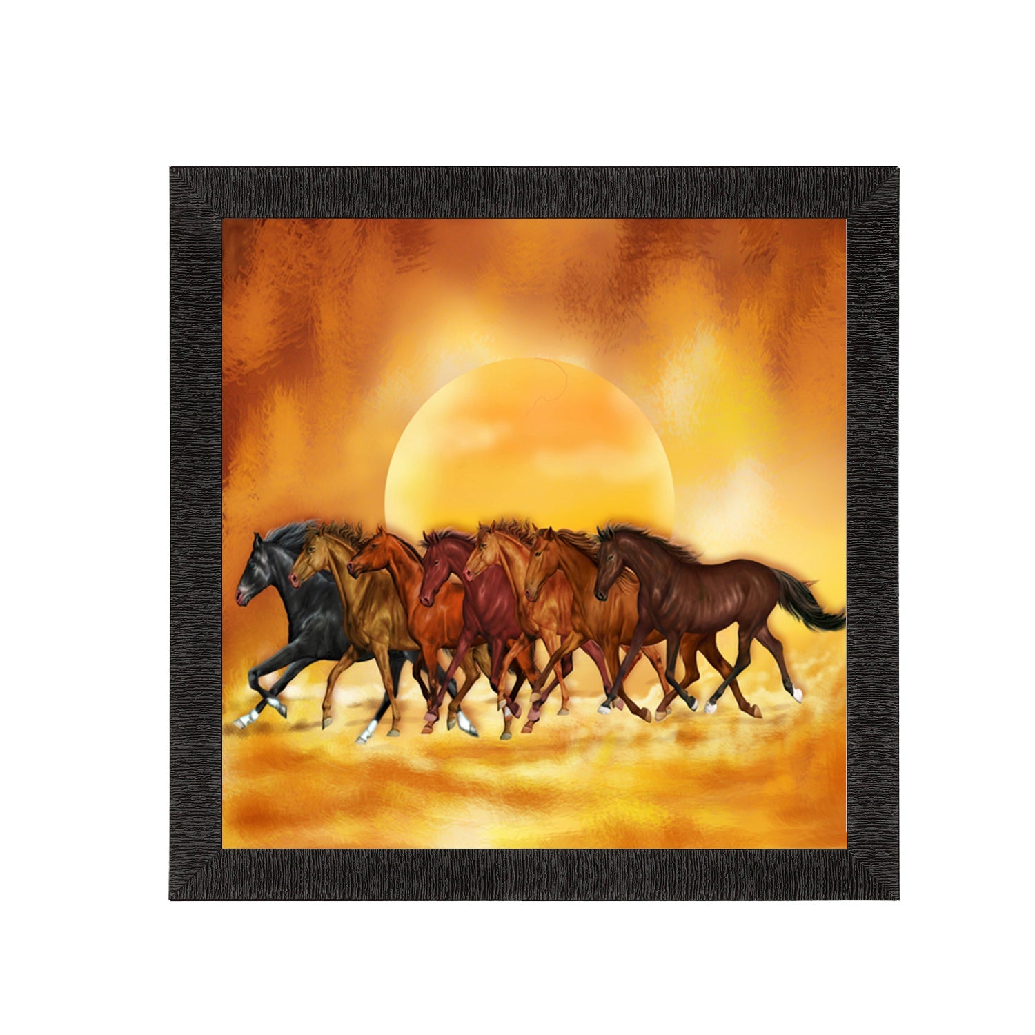 Seven Running Horses Painting Digital Printed Animal Wall Art Kafalo