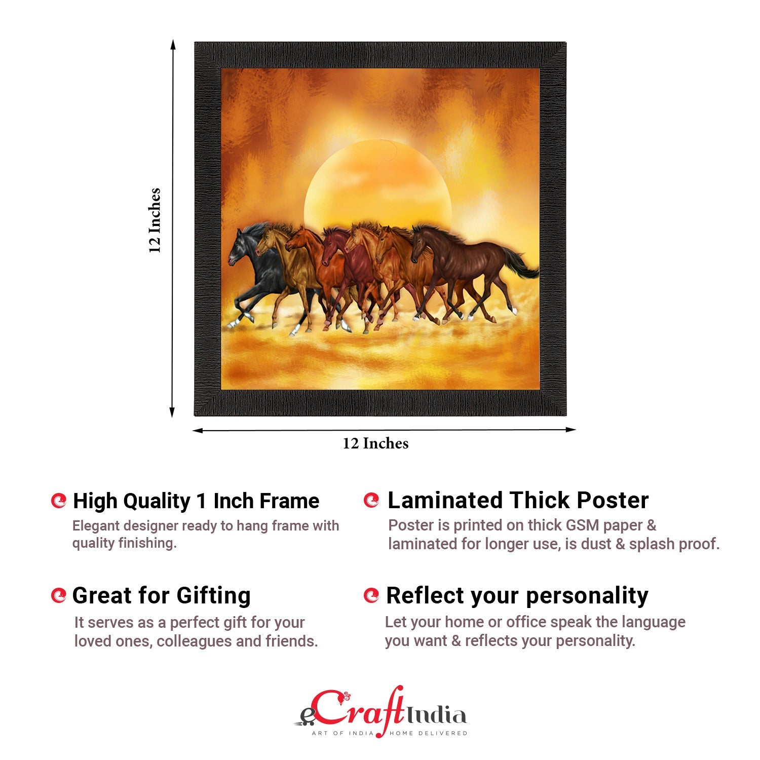 Seven Running Horses Painting Digital Printed Animal Wall Art Kafalo