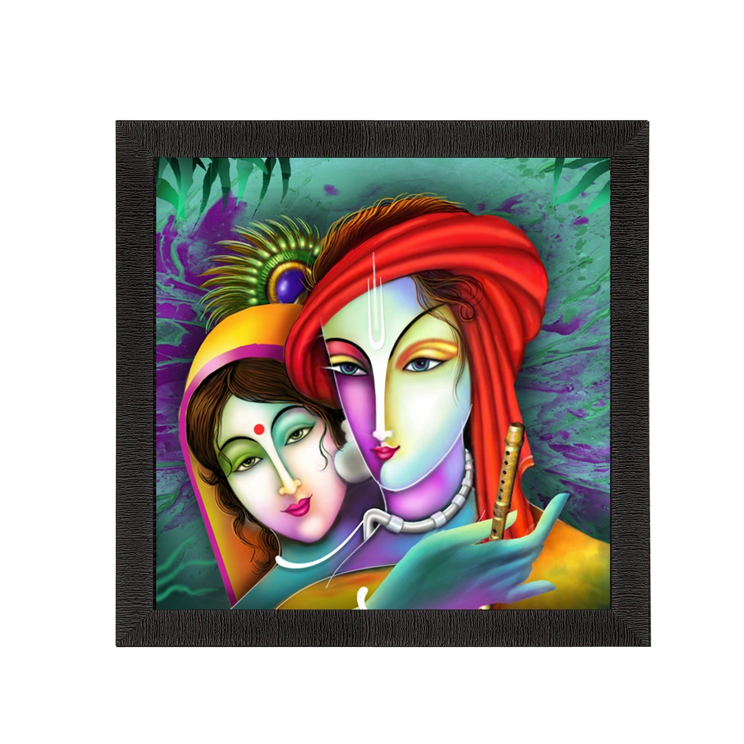 Beautiful Radha Krishna Painting Digital Printed Religious Wall Art Kafalo