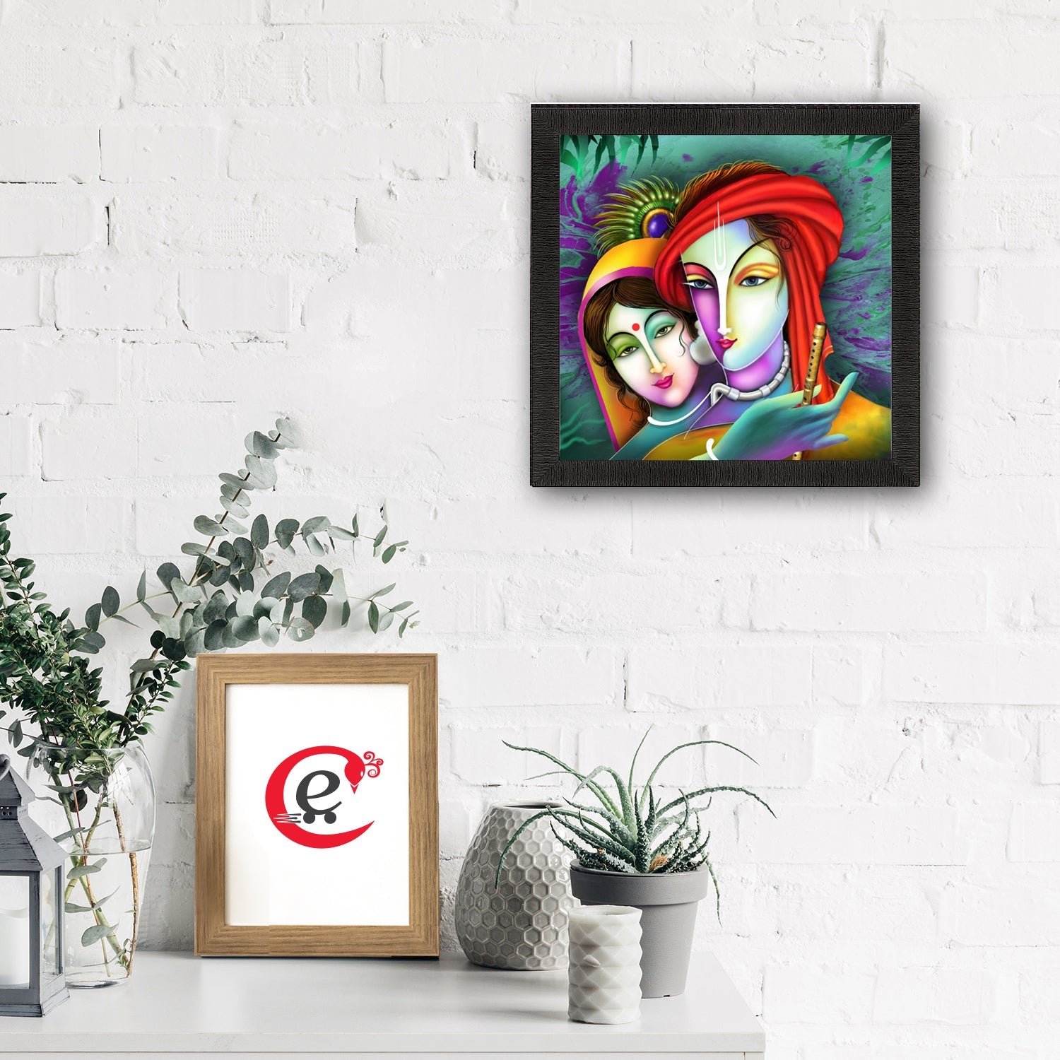 Beautiful Radha Krishna Painting Digital Printed Religious Wall Art Kafalo